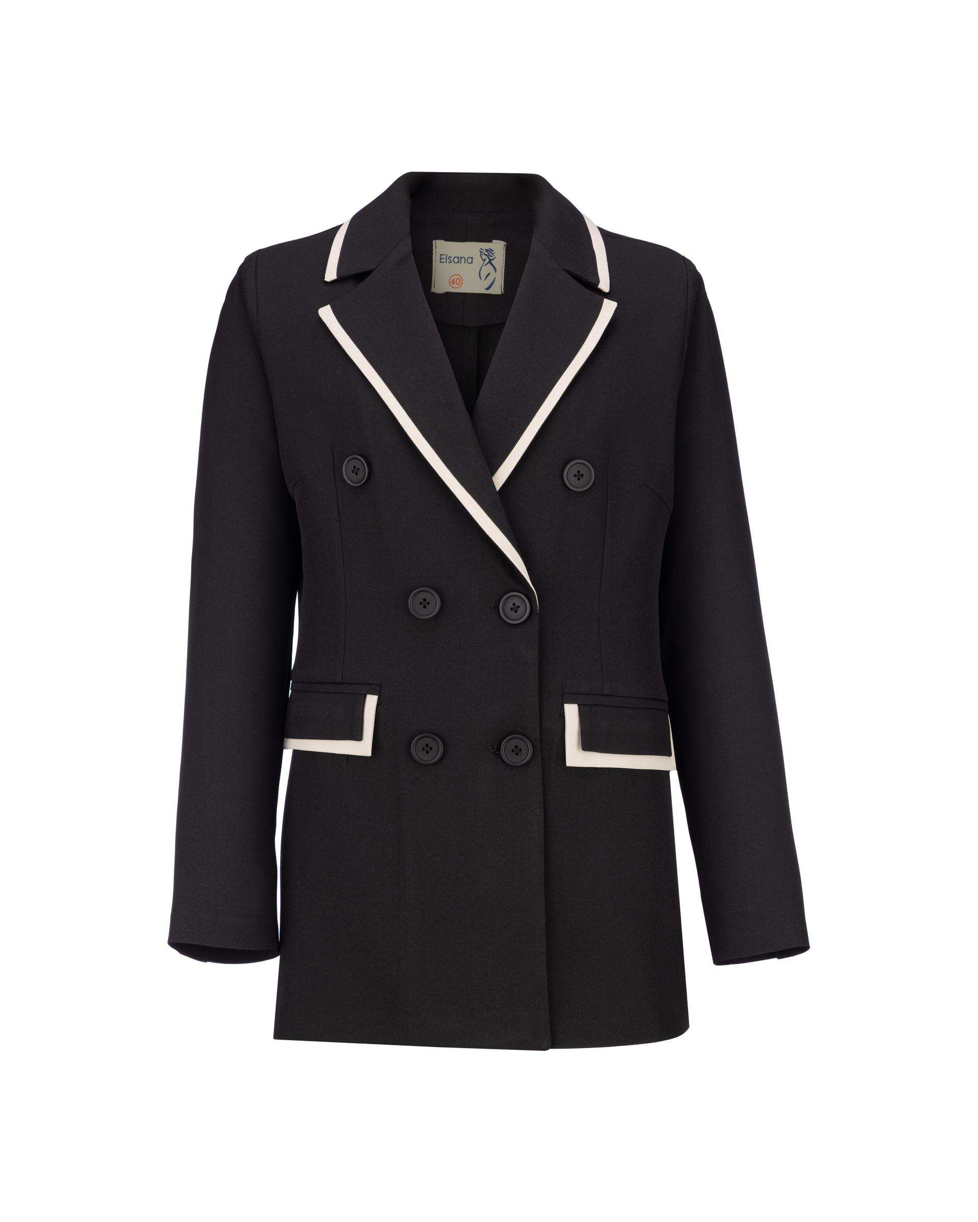 ست کت و شلوار زنانه مشکی مدل ماهگل السانا Elsana کد 2465