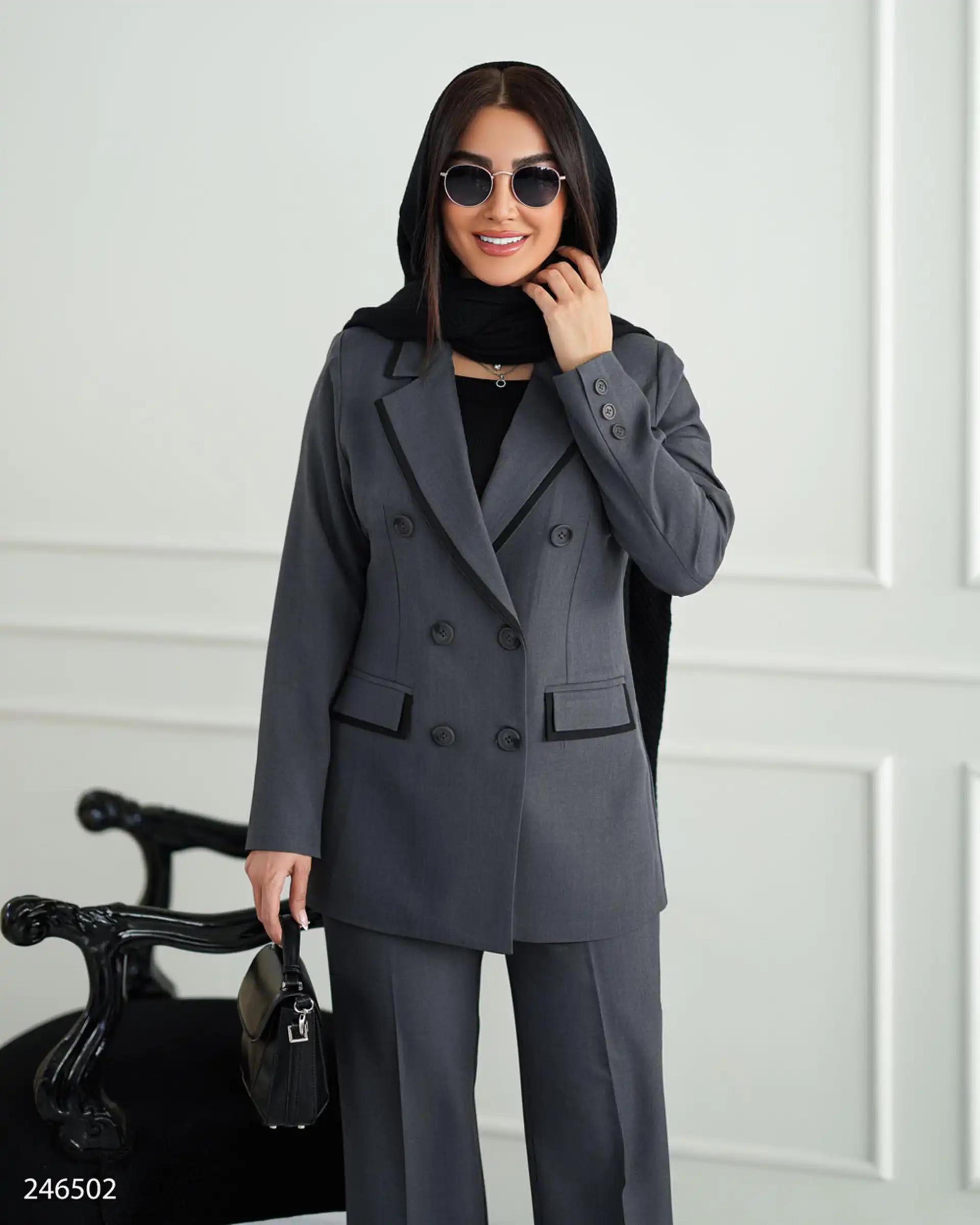 ست کت و شلوار زنانه نوک مدادی مدل ماهگل السانا Elsana کد 2465