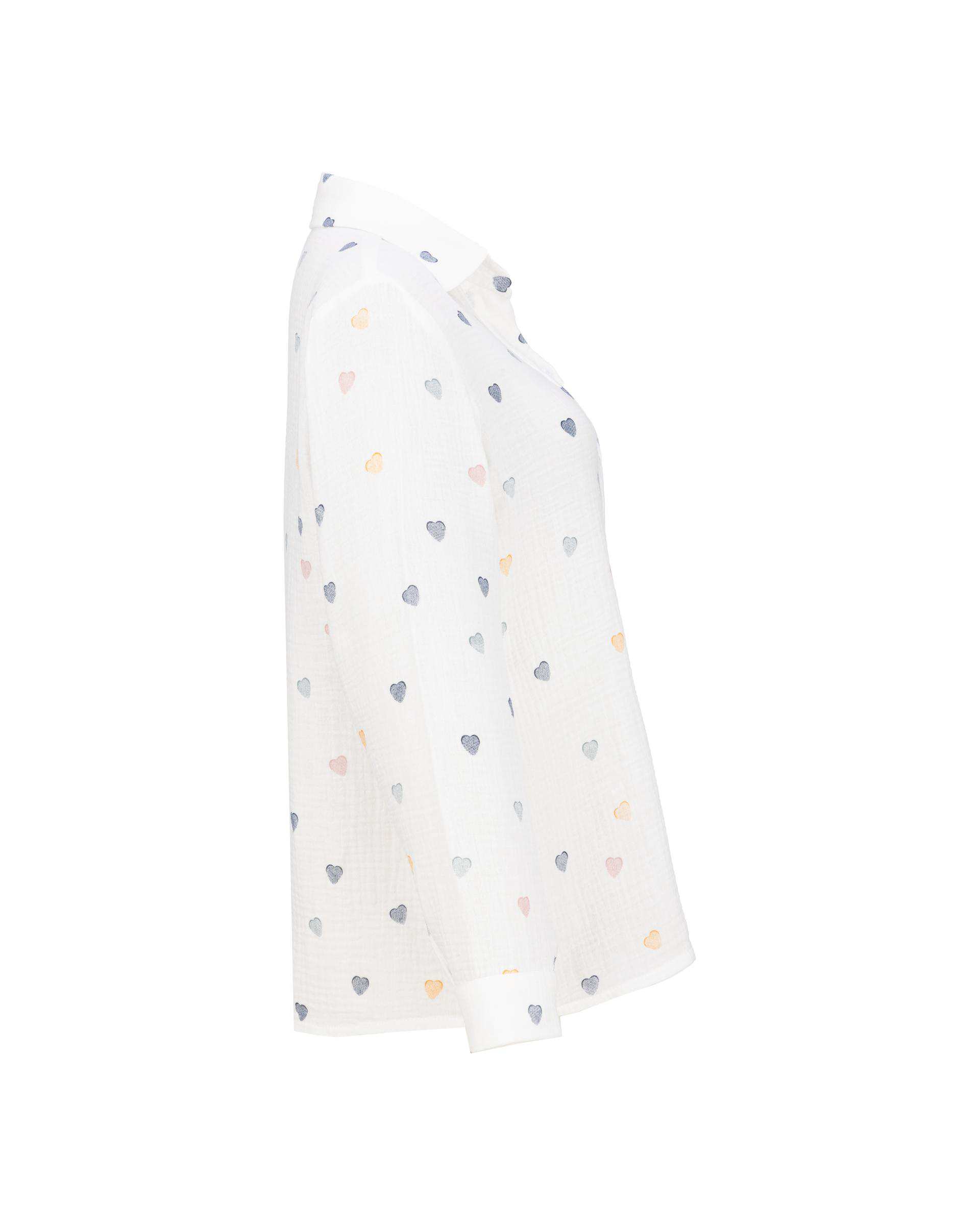 شومیز زنانه قلب ریز سفید مدل پارسانا السانا Elsana کد 2433