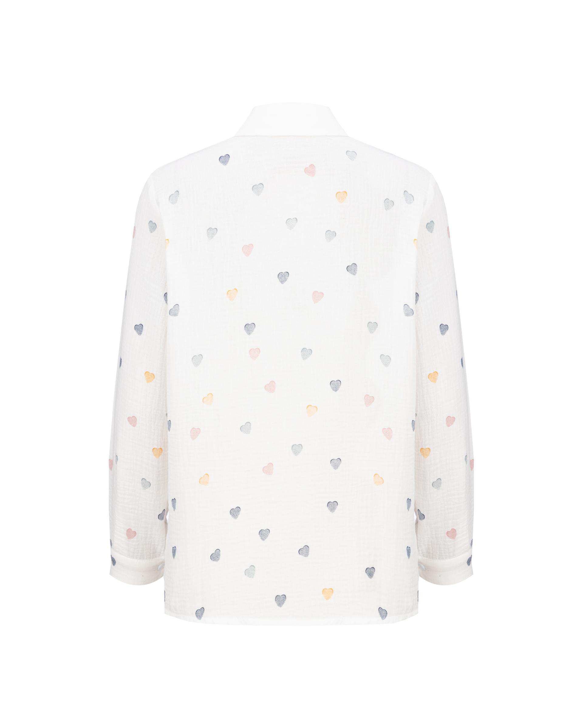 شومیز زنانه قلب ریز سفید مدل پارسانا السانا Elsana کد 2433