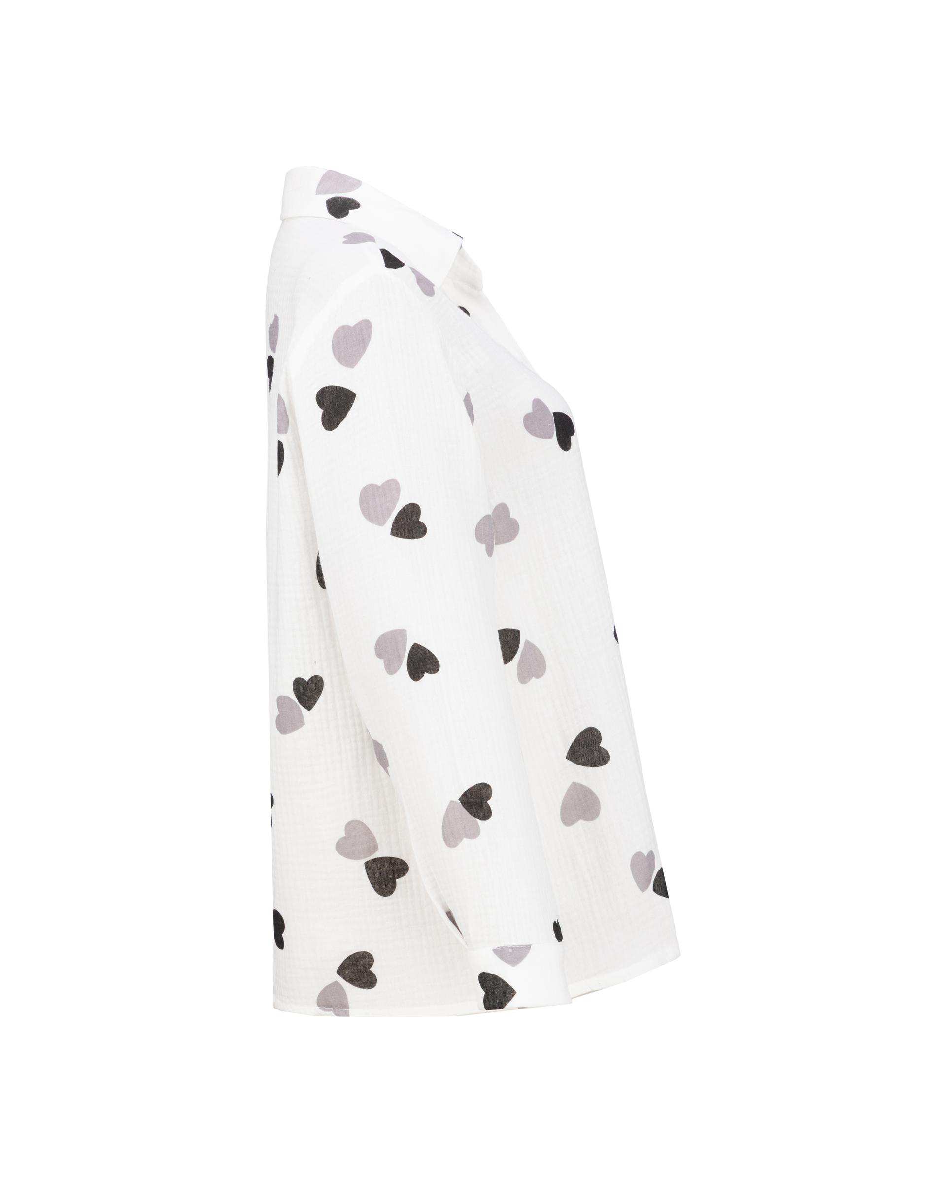 شومیز زنانه قلب درشت سفید مدل پارسانا السانا Elsana کد 2433