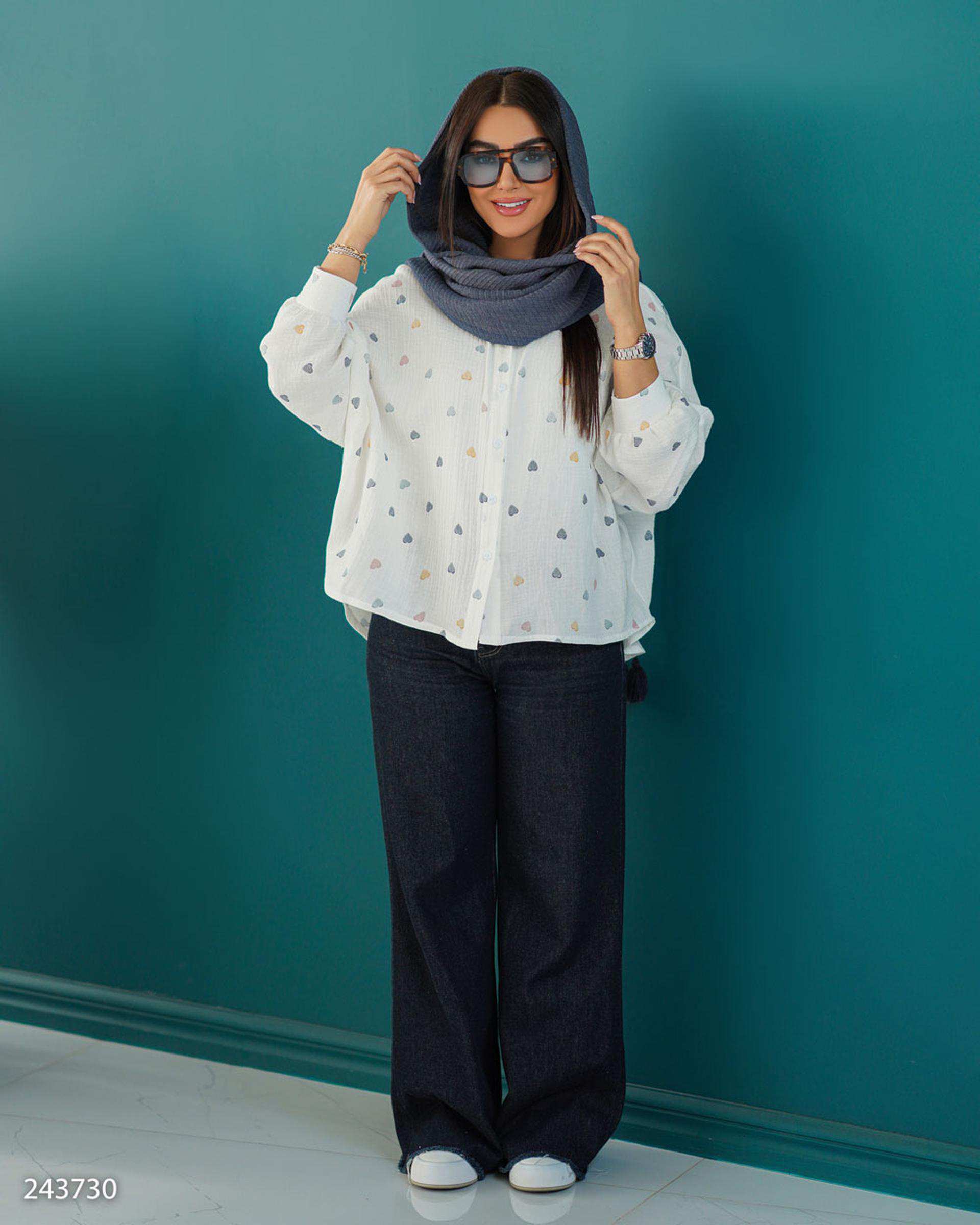 شومیز زنانه قلب ریز سفید مدل فرزان السانا Elsana کد 2437