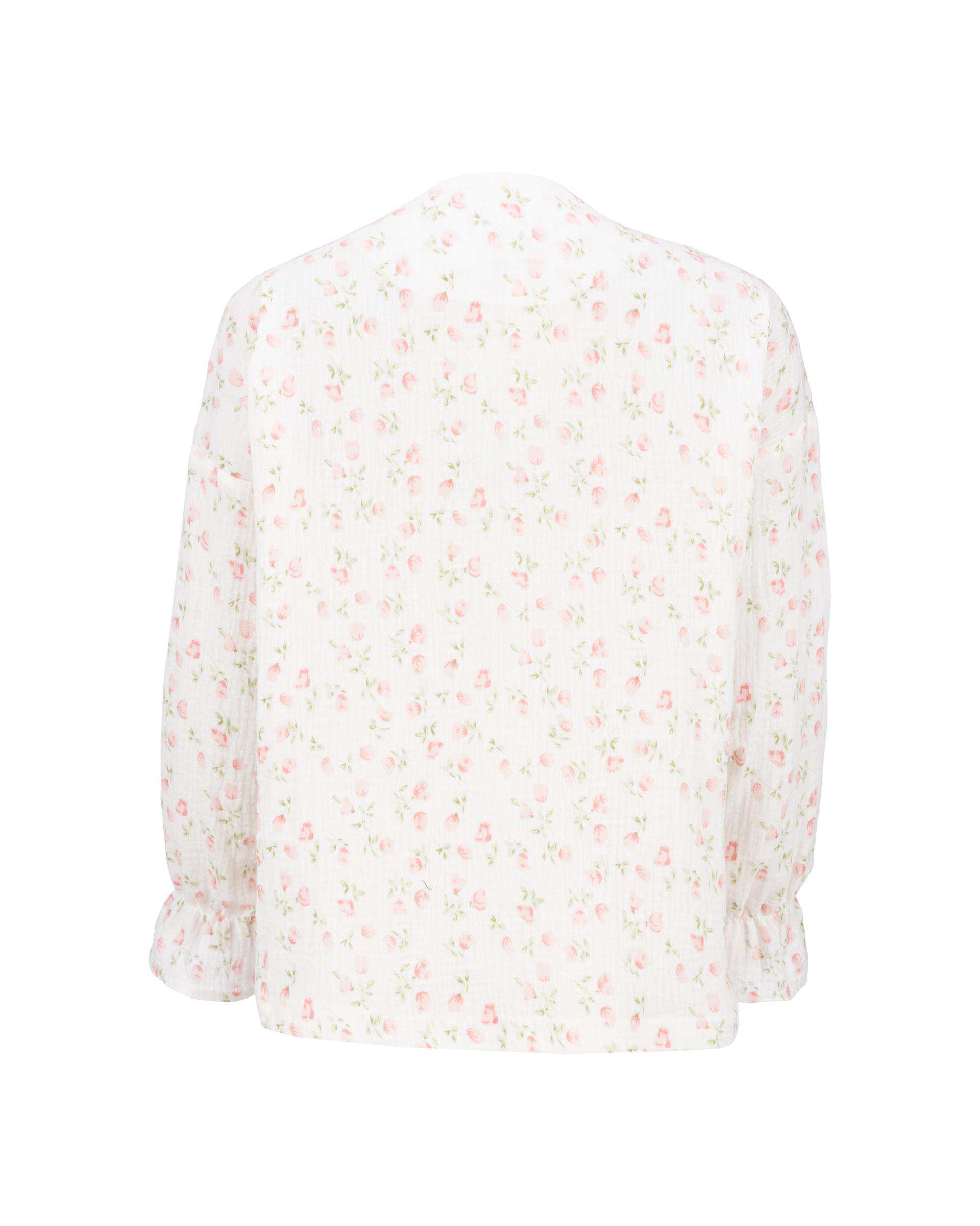 شومیز زنانه گل سفید مدل نیکین السانا Elsana کد 2448