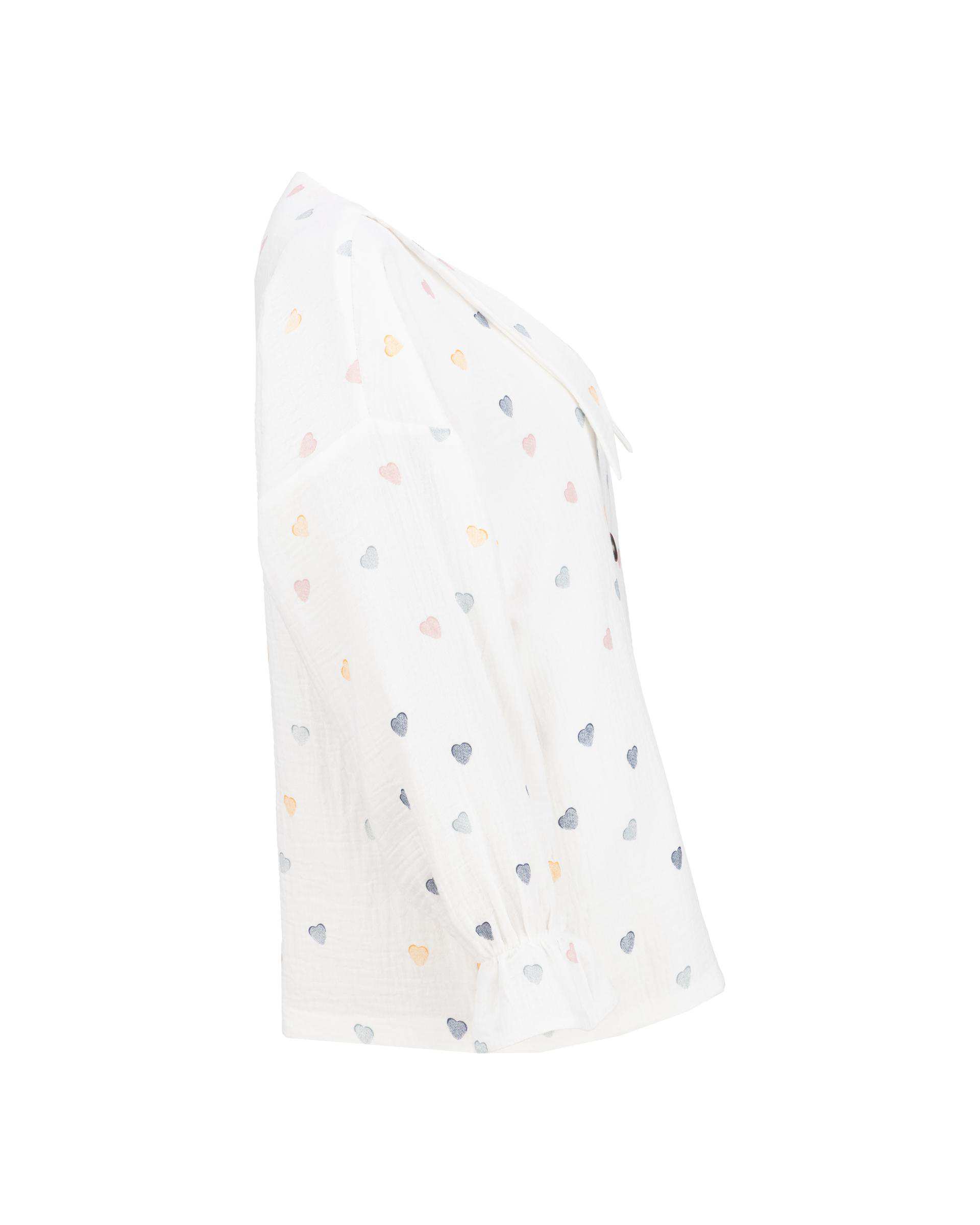 شومیز زنانه قلب ریز سفید مدل نیکین السانا Elsana کد 2448