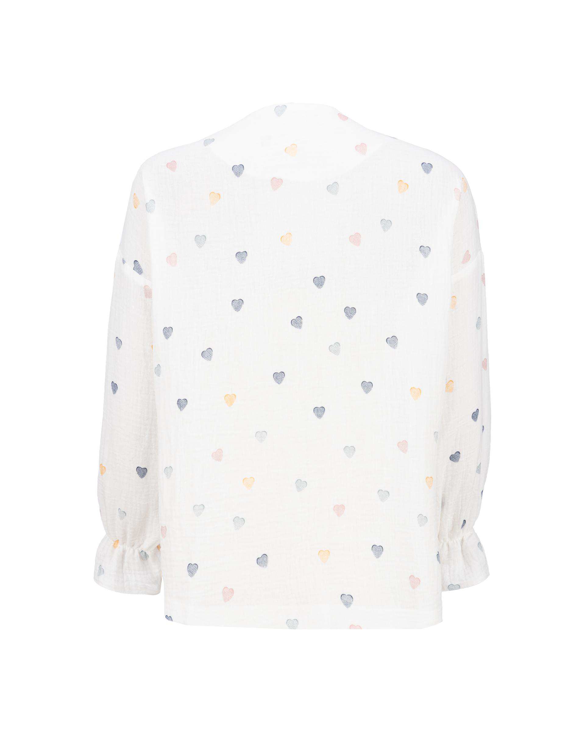 شومیز زنانه قلب ریز سفید مدل نیکین السانا Elsana کد 2448