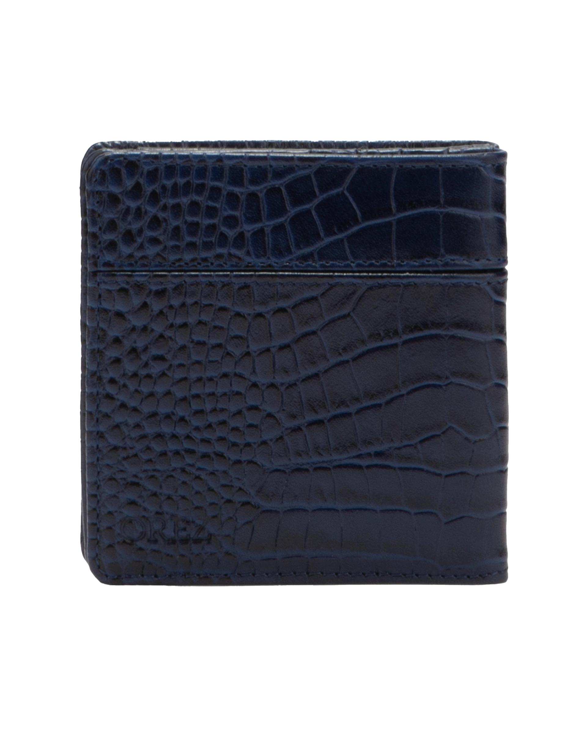 کیف پول چرم طبیعی مردانه پریما آبی اورز Orez مدل COOPERکد BFB115