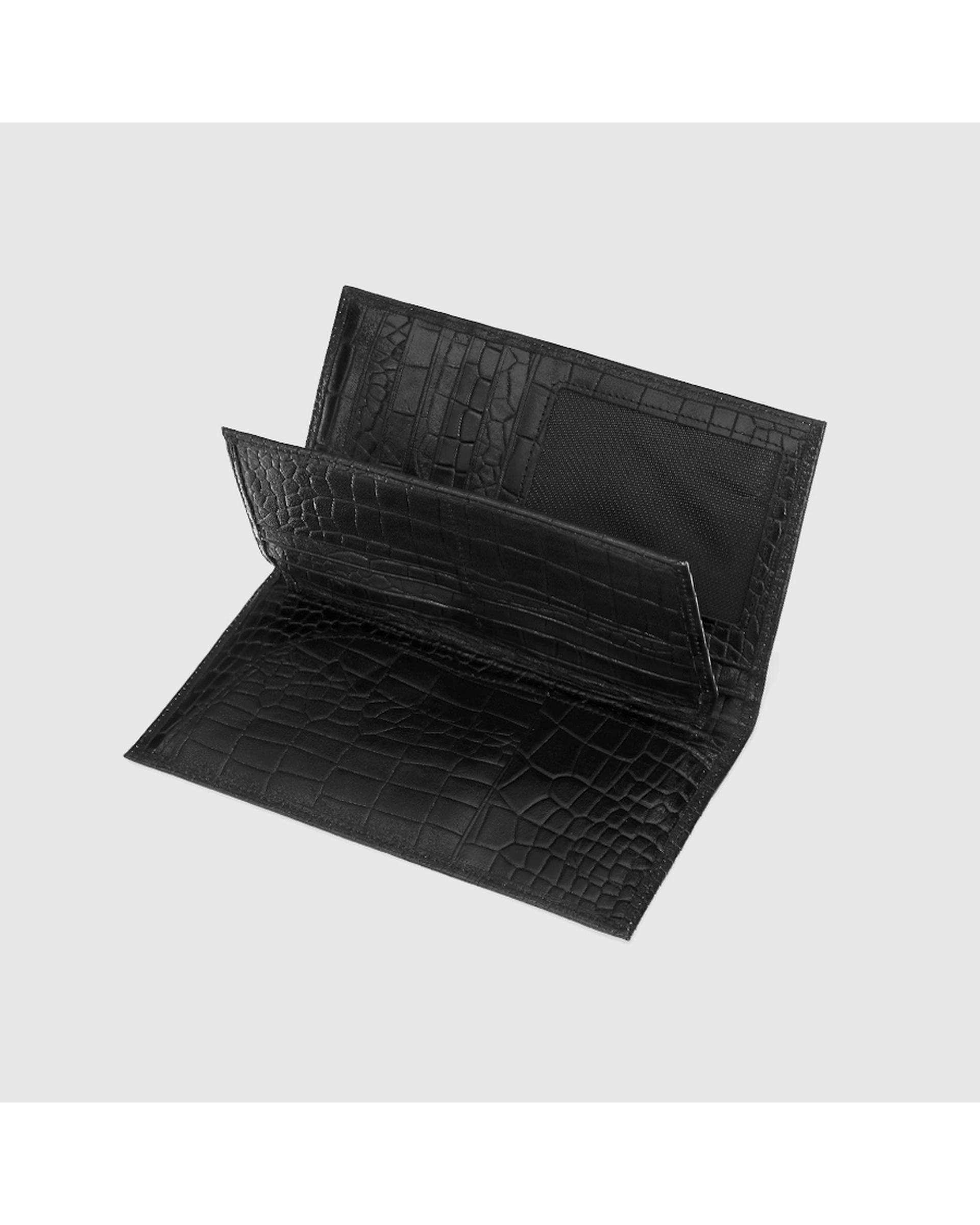 کیف پول چرم طبیعی مردانه پریما مشکی اورز Orez مدل PORTOکد WAB108