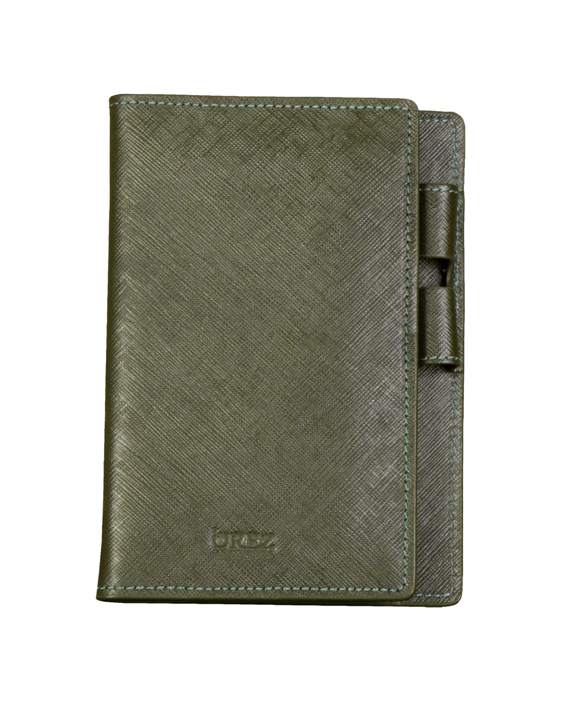 جلد دفتر چه چرم و دفترچه سوفیانو سبز اورز Orez مدل OREZ SIGNATURE NOTEBOOK FOLDERکد BDH103