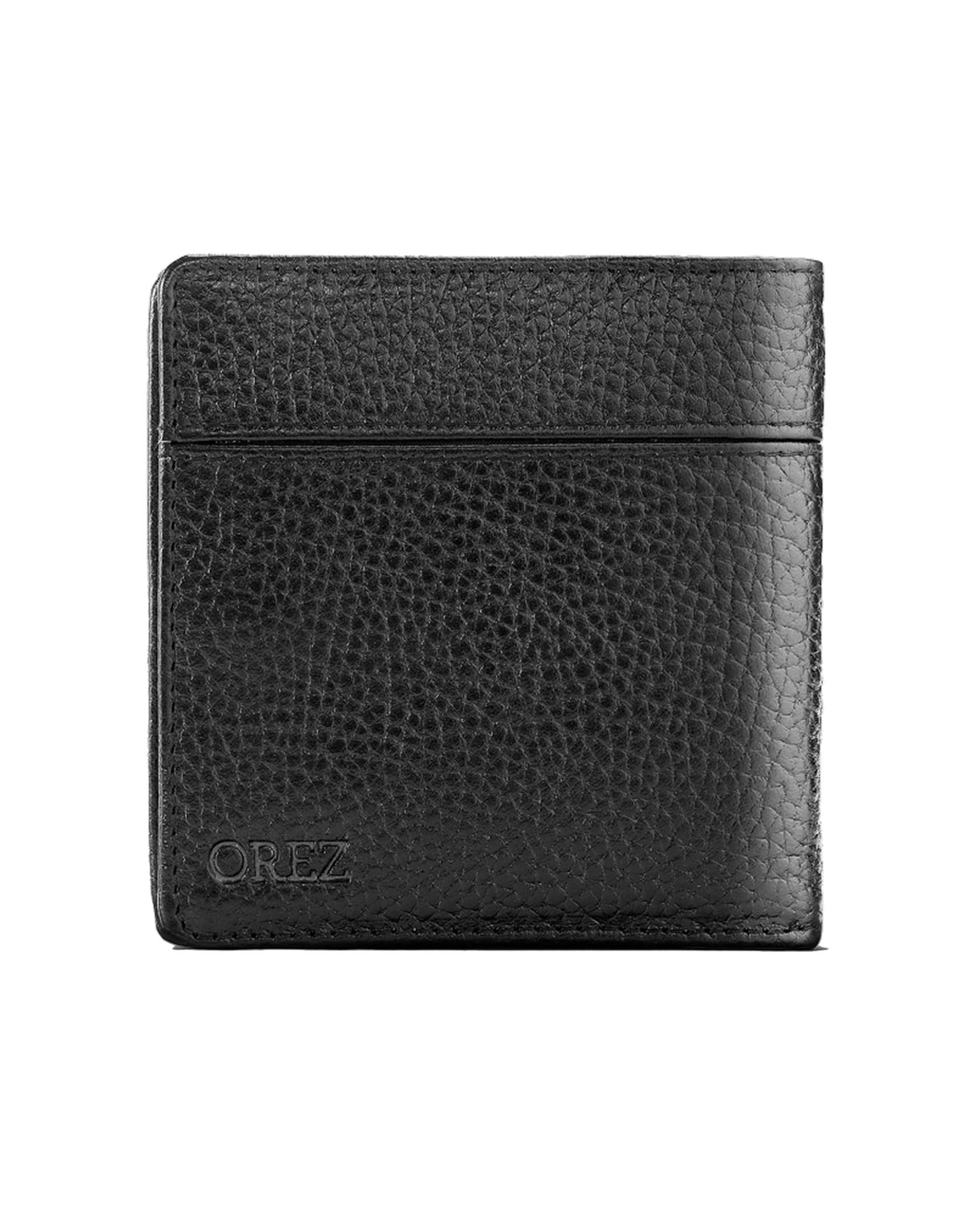 کیف پول چرم طبیعی مردانه فلوتر مشکی اورز Orez مدل COOPERکد BFB115