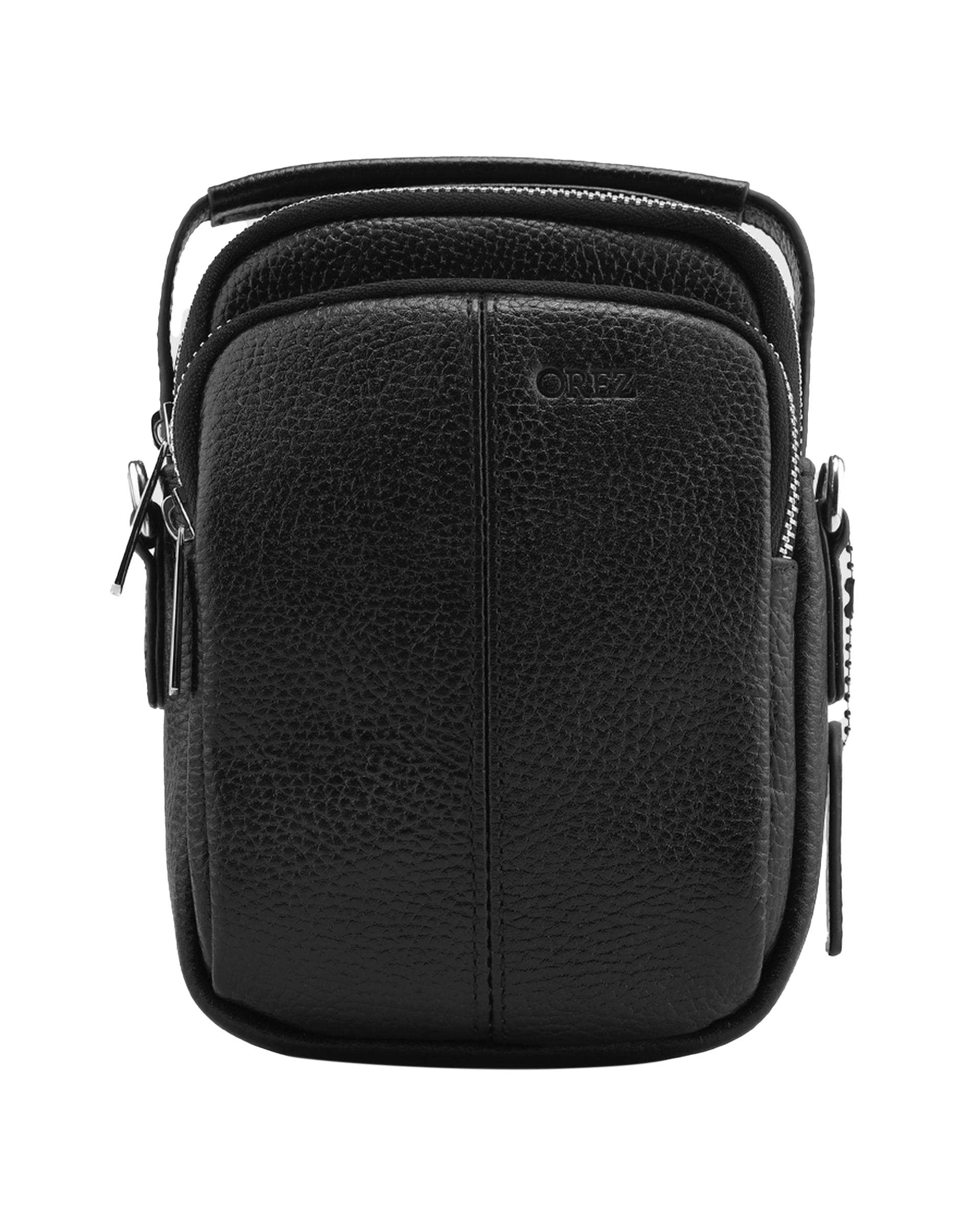 کراس بادی چرم  مردانه فلوتر مشکی اورز Orez مدل DAWSONکد CMB120