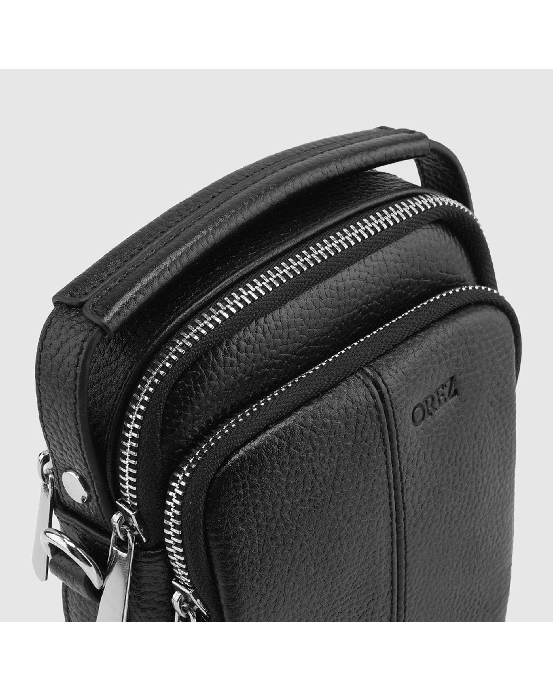 کراس بادی چرم  مردانه فلوتر مشکی اورز Orez مدل DAWSONکد CMB120