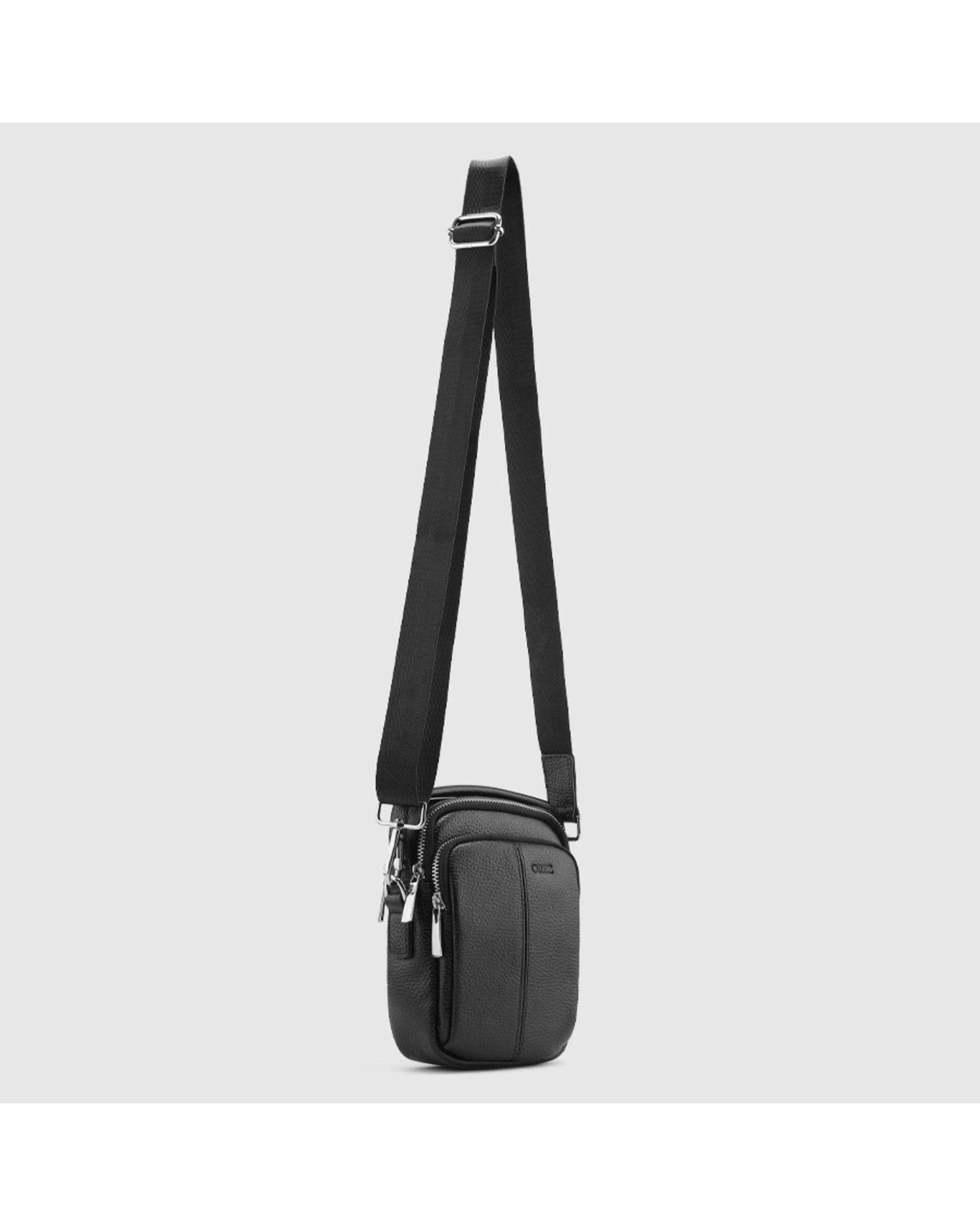 کراس بادی چرم  مردانه فلوتر مشکی اورز Orez مدل DAWSONکد CMB120