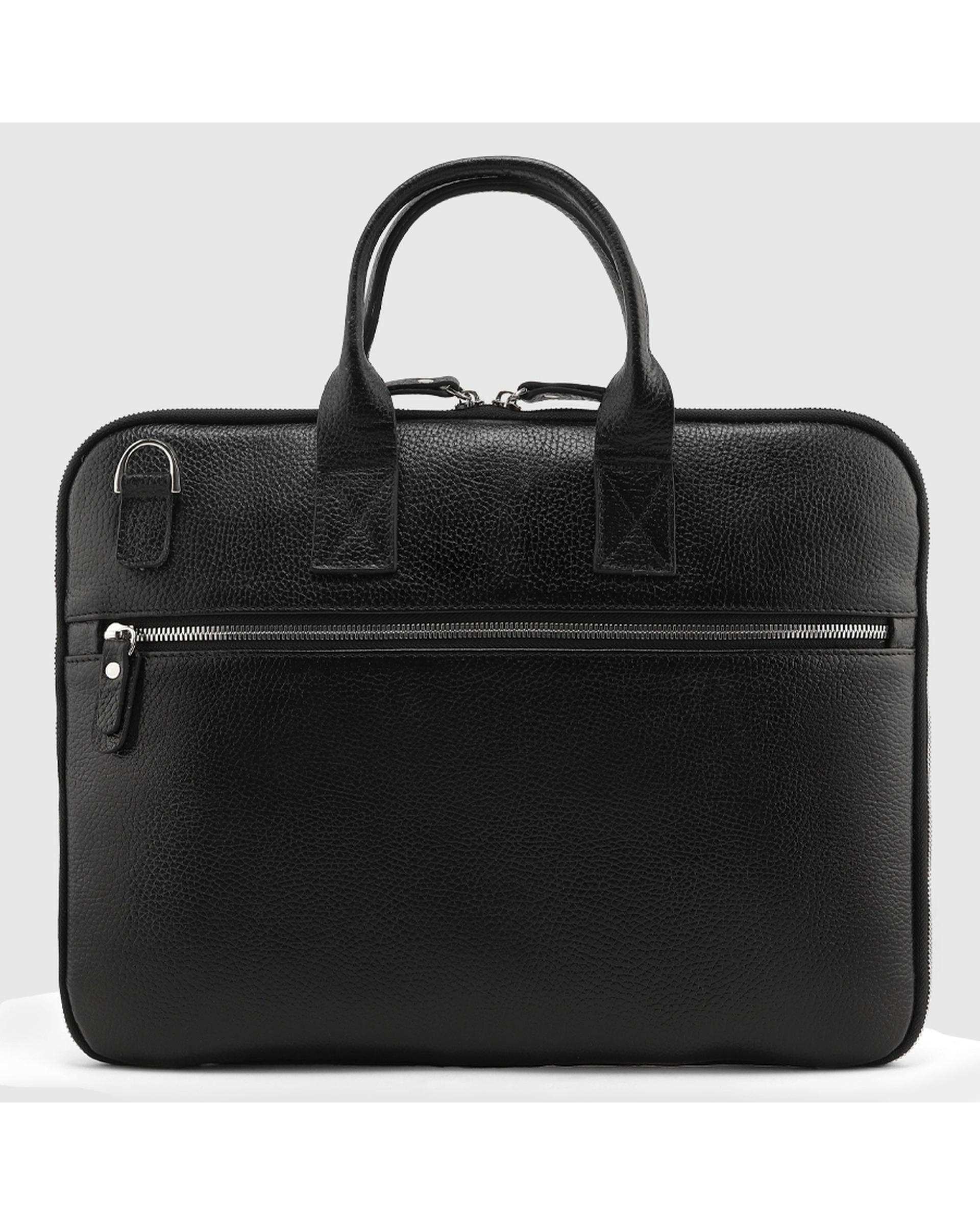 کیف اداری چرم طبیعی مردانه فلوتر مشکی اورز Orez مدل DOMINICکد BUB104