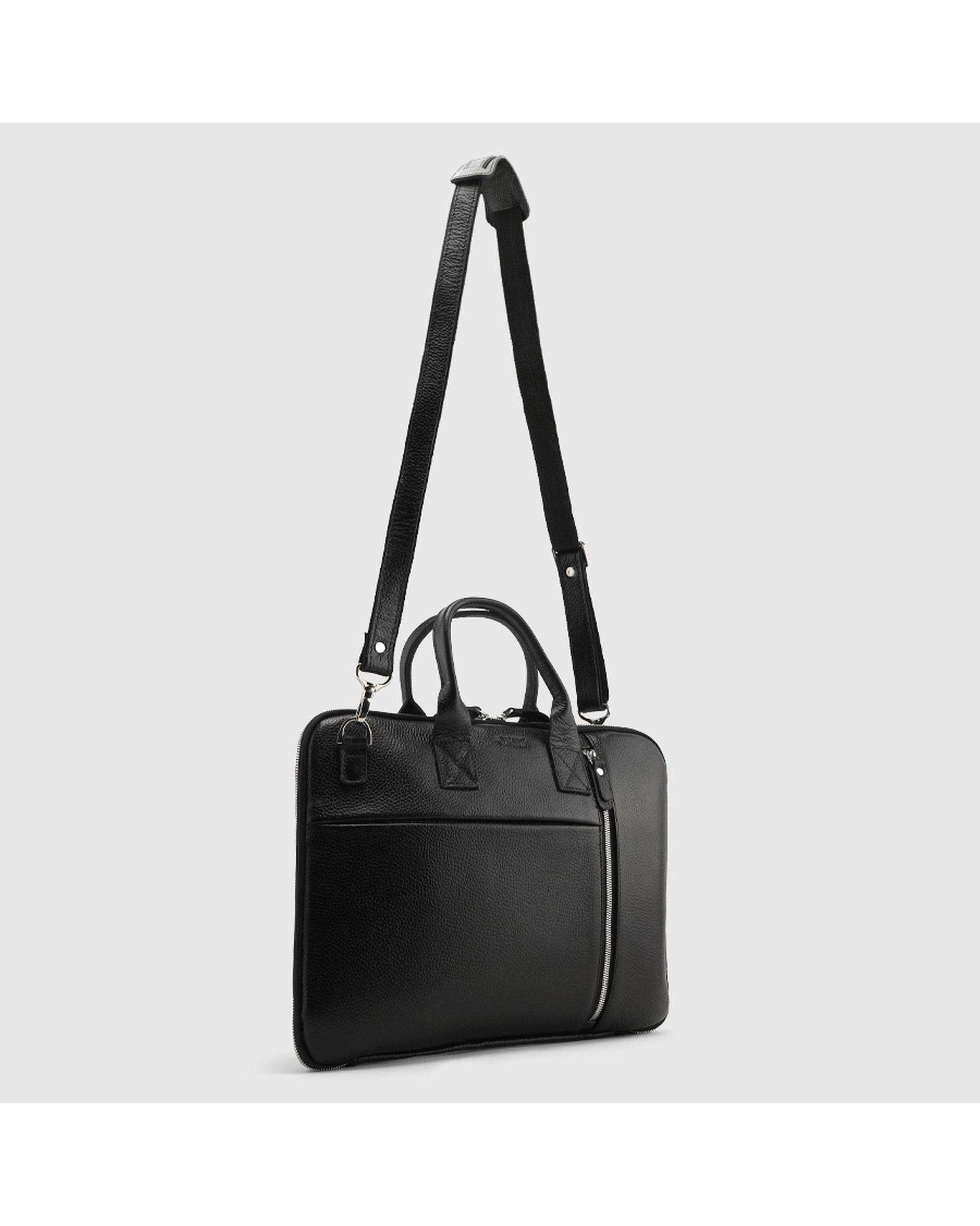 کیف اداری چرم طبیعی مردانه فلوتر مشکی اورز Orez مدل DOMINICکد BUB104