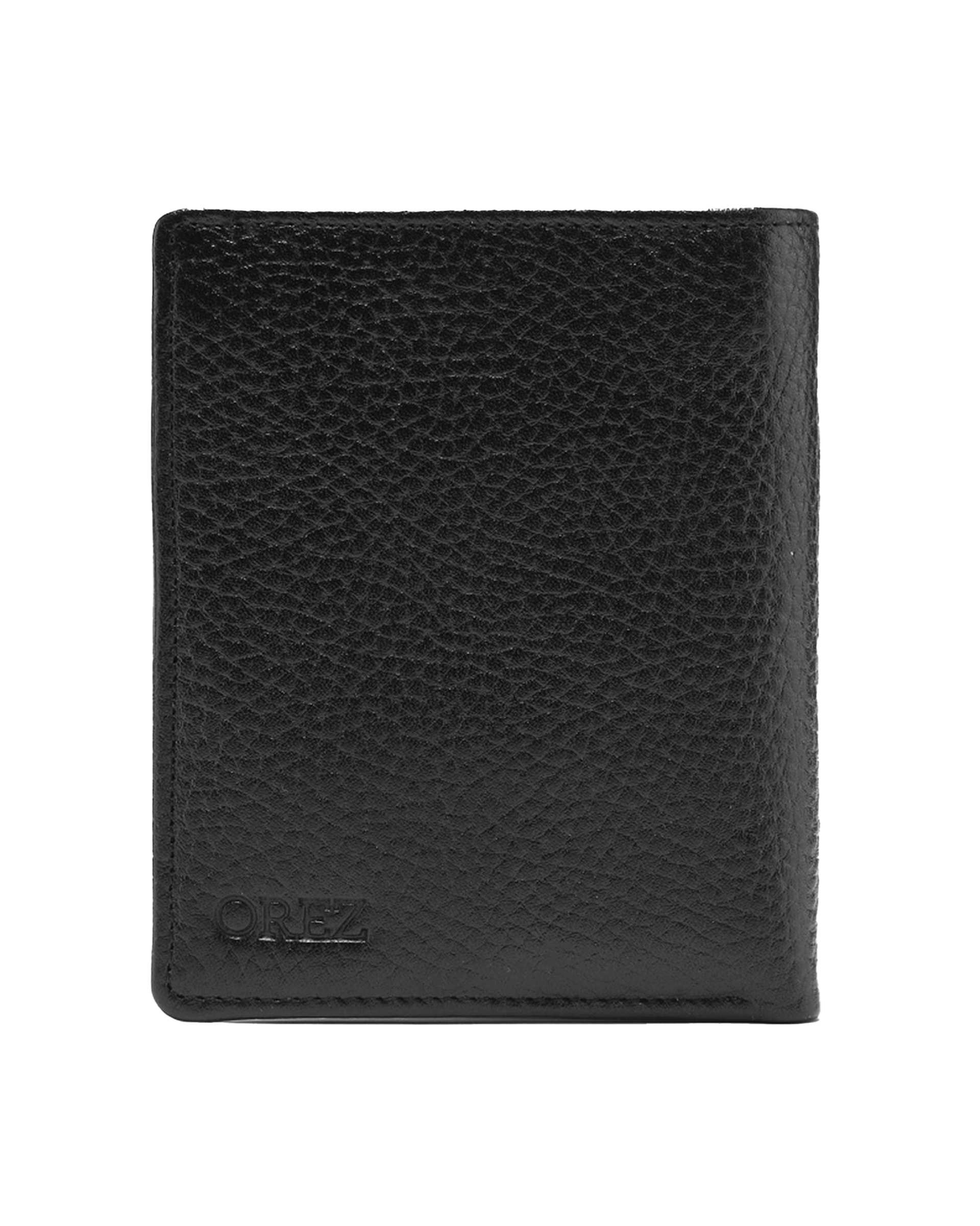 کیف پول چرم طبیعی مردانه فلوتر مشکی اورز Orez مدل LISBONکد BFB113