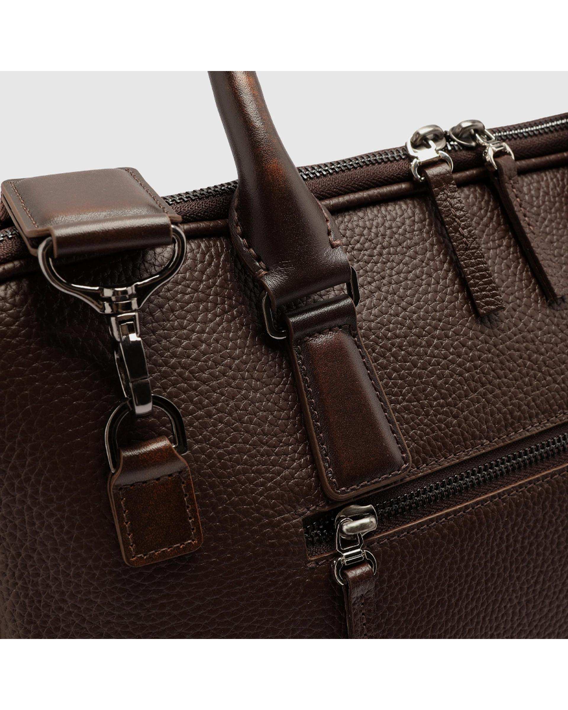 کیف اداری چرم طبیعی فلوتر قهوه ای اورز Orez مدل MALMOکد BUB102