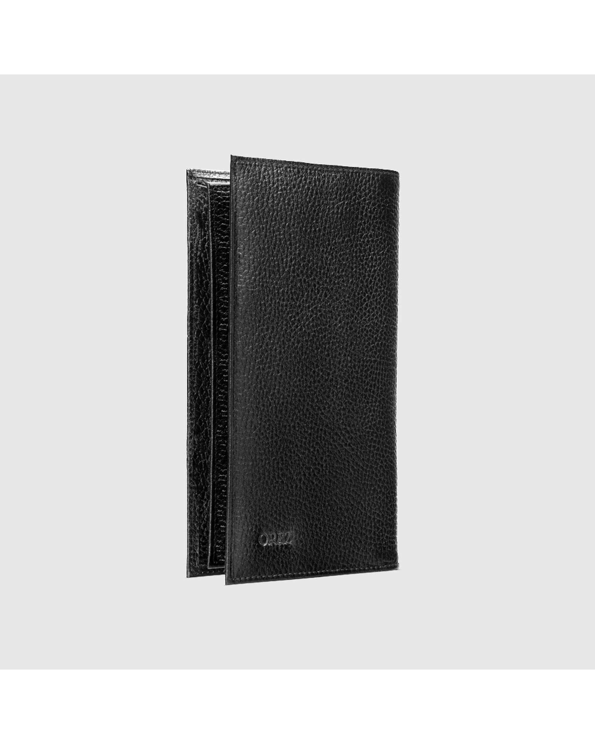 کیف پول چرم طبیعی مردانه فلوتر مشکی اورز Orez مدل PORTOکد WAB108