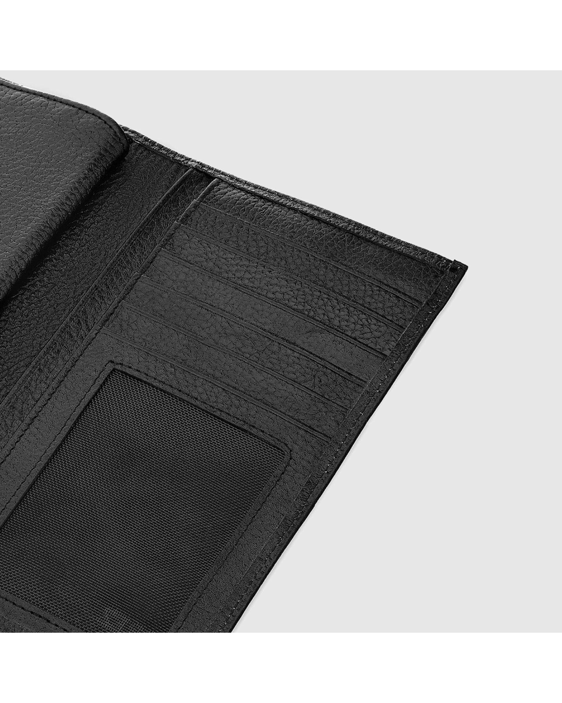 کیف پول چرم طبیعی مردانه فلوتر مشکی اورز Orez مدل PORTOکد WAB108