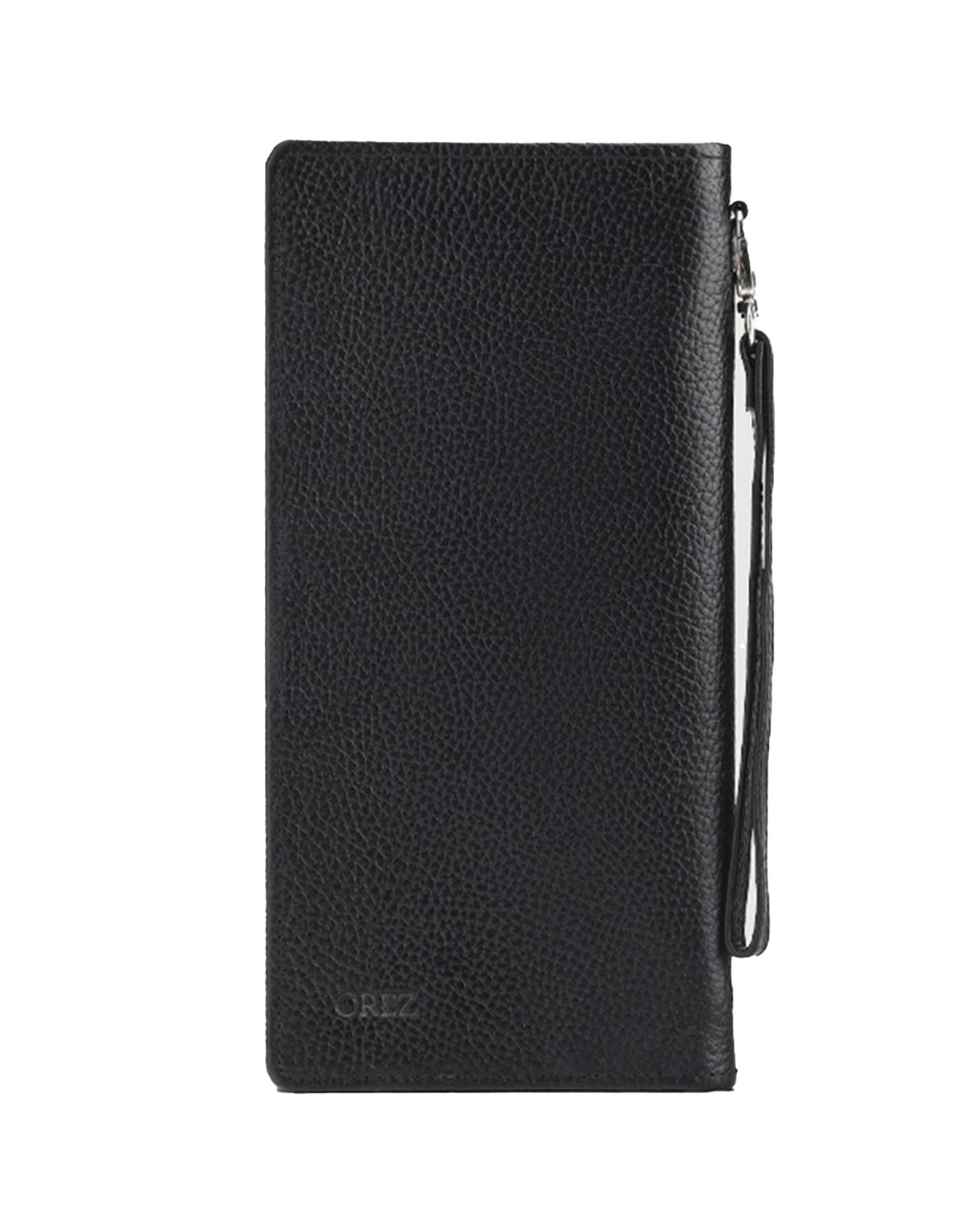 کیف پول چرم طبیعی مردانه فلوتر مشکی اورز Orez مدل RAVENکد BDH109