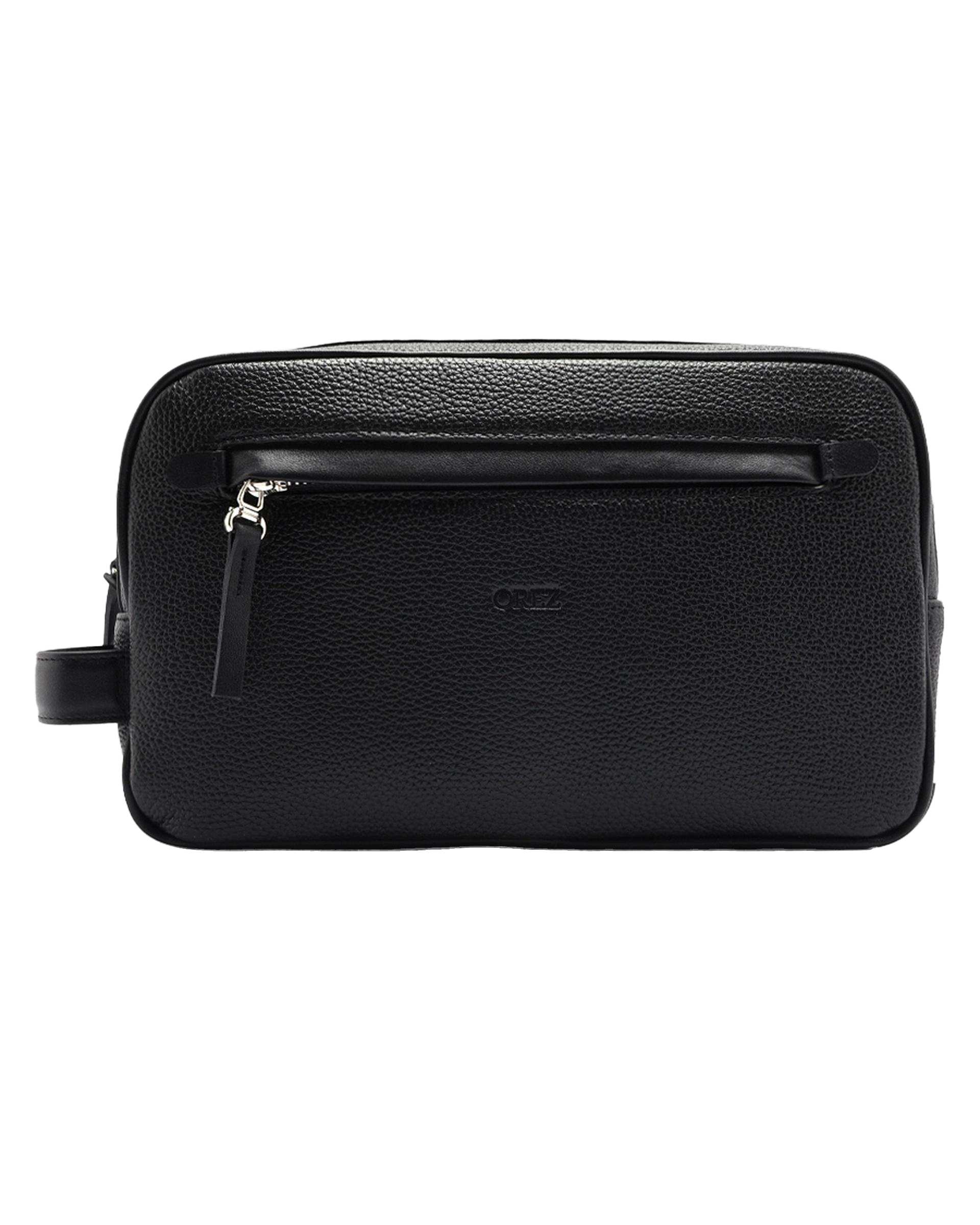 کیف دستی چرم طبیعی مردانه فلوتر مشکی اورز Orez مدل ROBBکد COM104