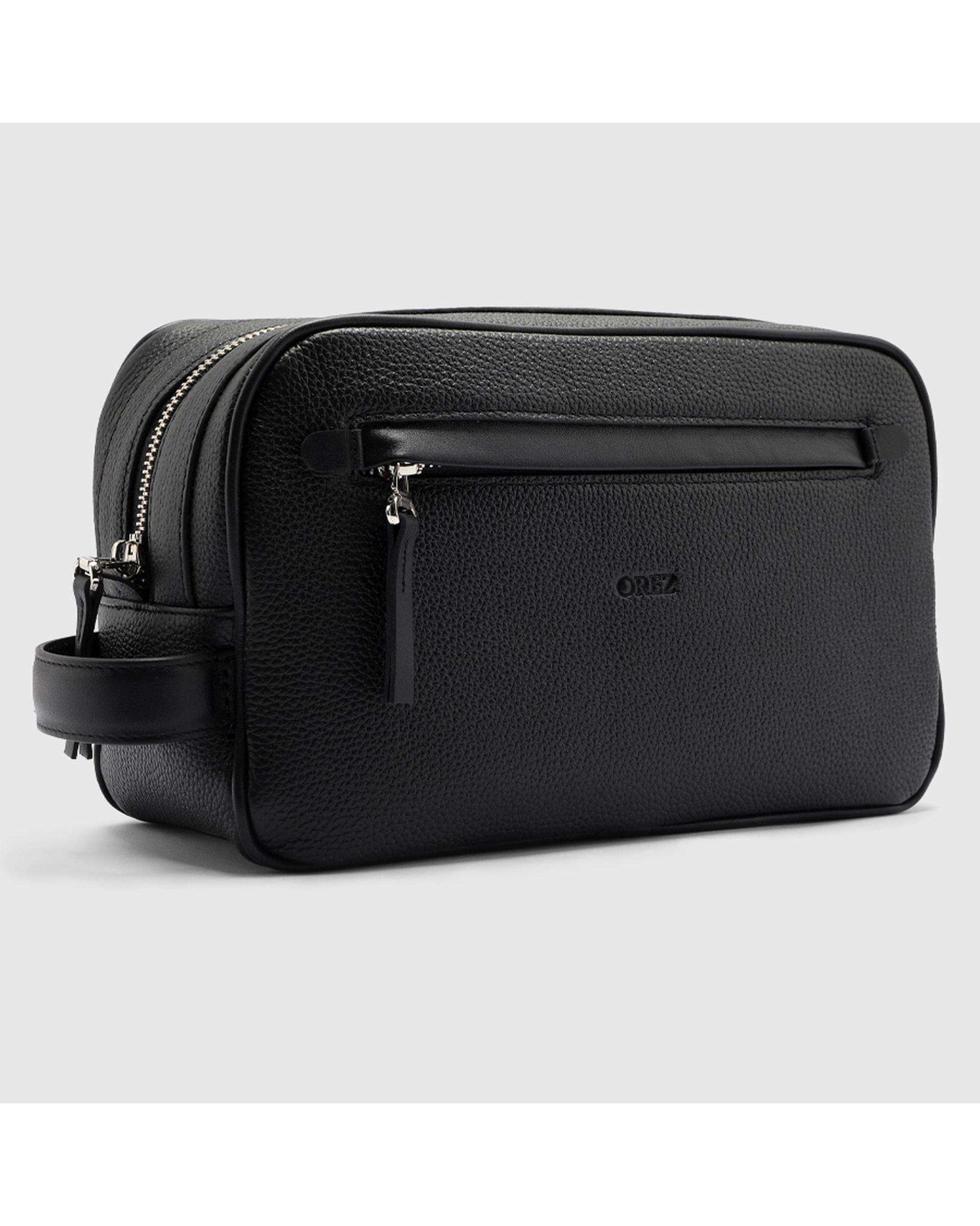 کیف دستی چرم طبیعی مردانه فلوتر مشکی اورز Orez مدل ROBBکد COM104