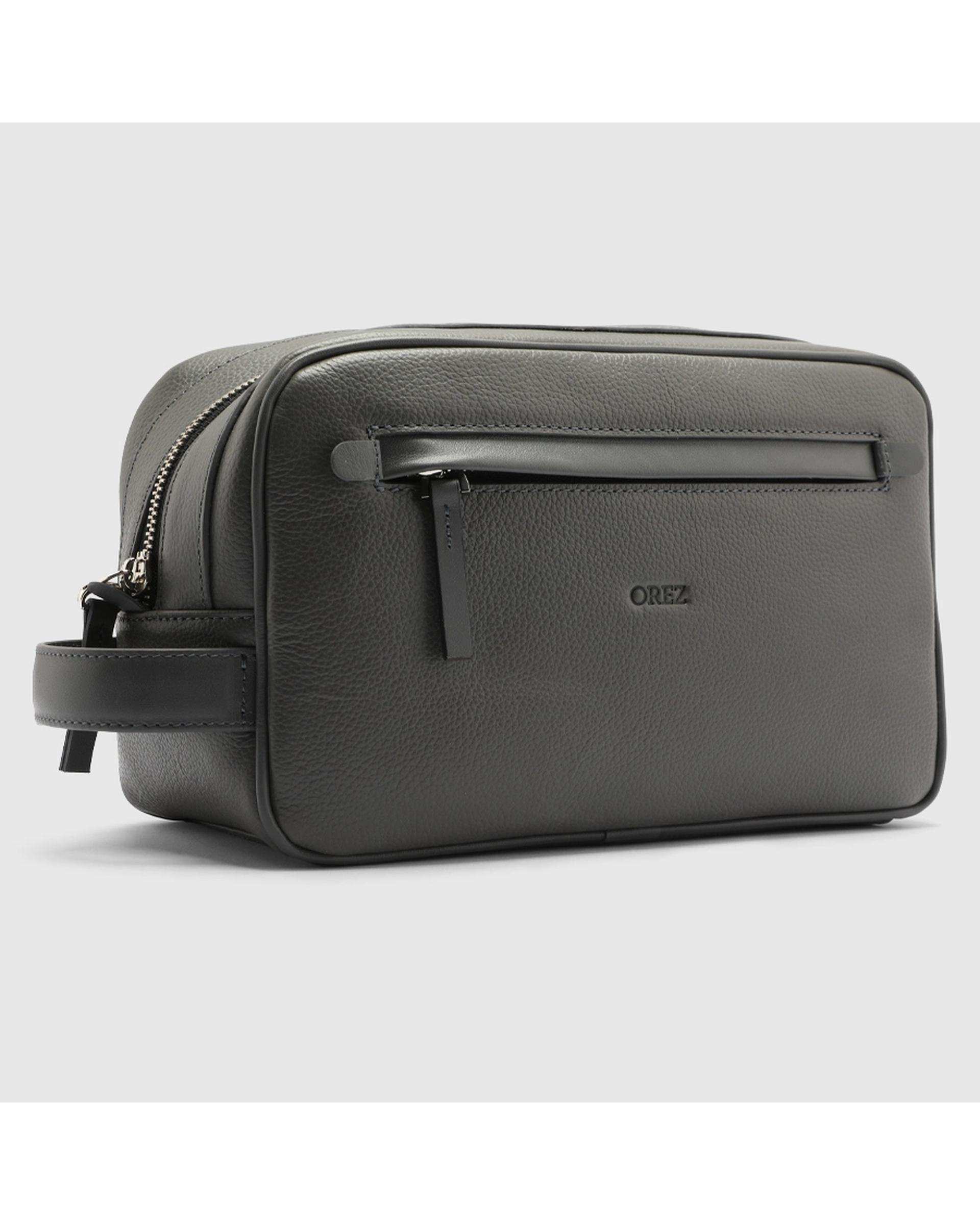 کیف دستی چرم طبیعی مردانه فلوتر طوسی اورز Orez مدل ROBBکد COM104