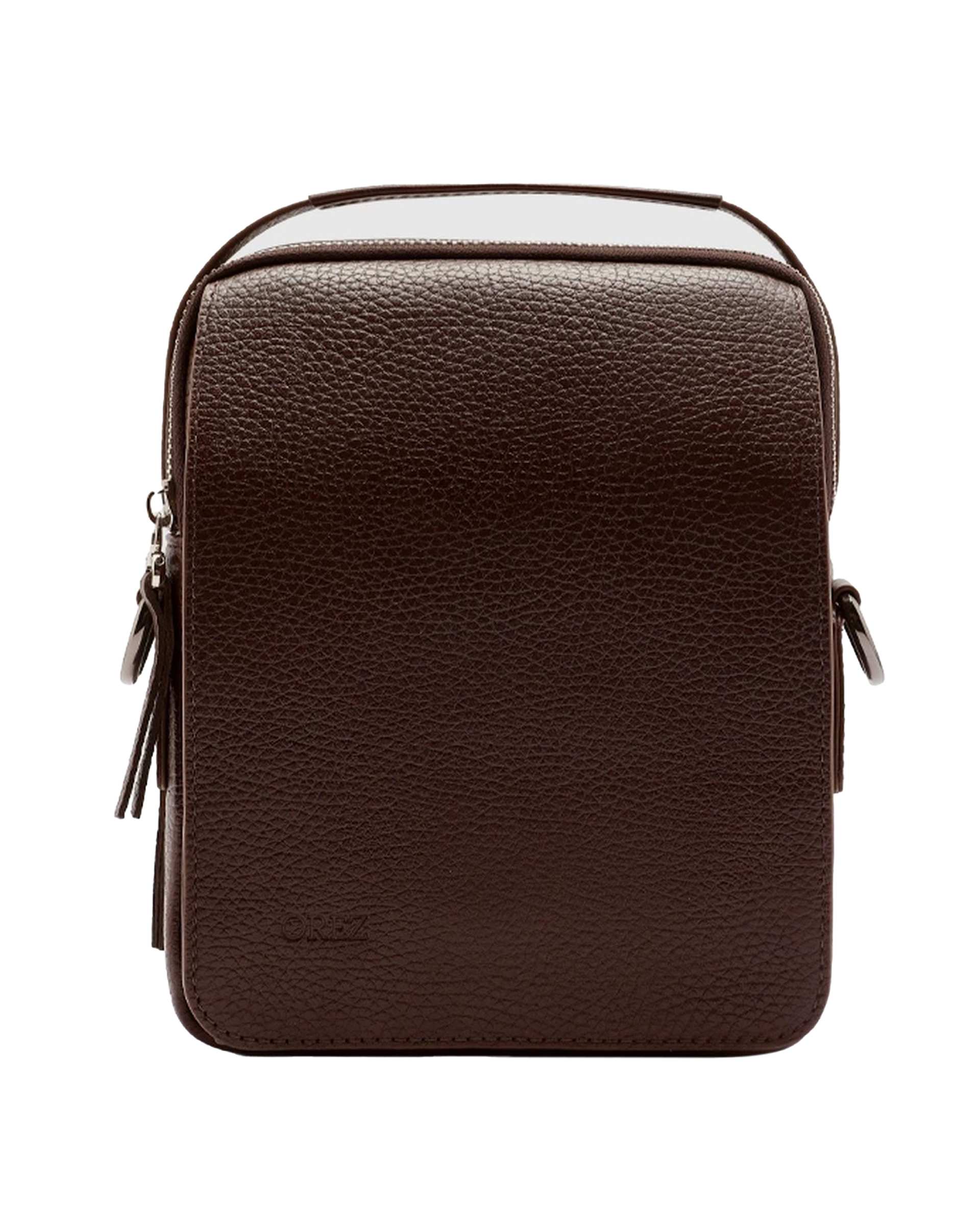 کراس بادی چرم  مردانه فلوتر قهوه ای اورز Orez مدل SKOVDEکد CMB118