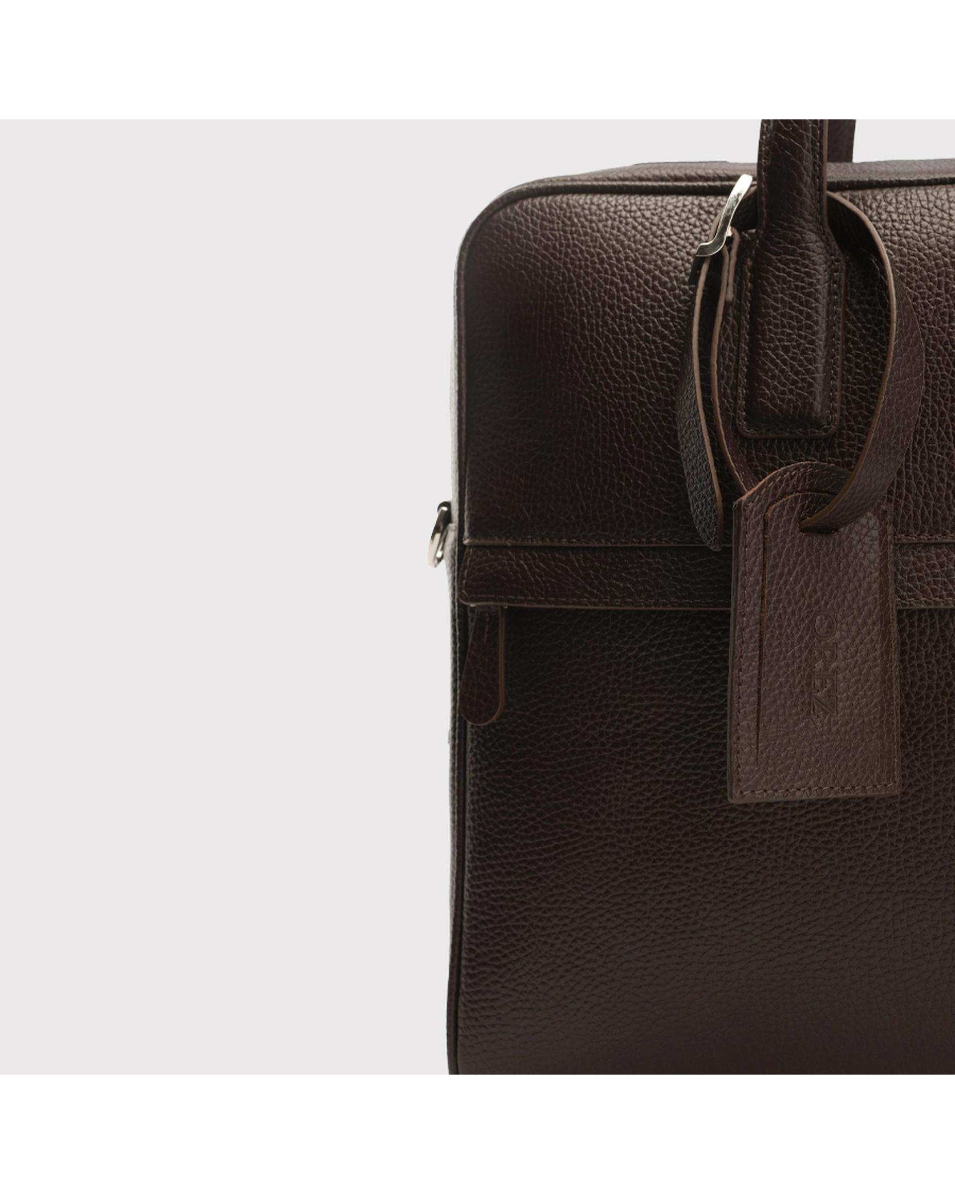 کیف اداری چرم طبیعی مردانه فلوتر قهوه ای اورز Orez مدل STOCKHOLMکد BMB128