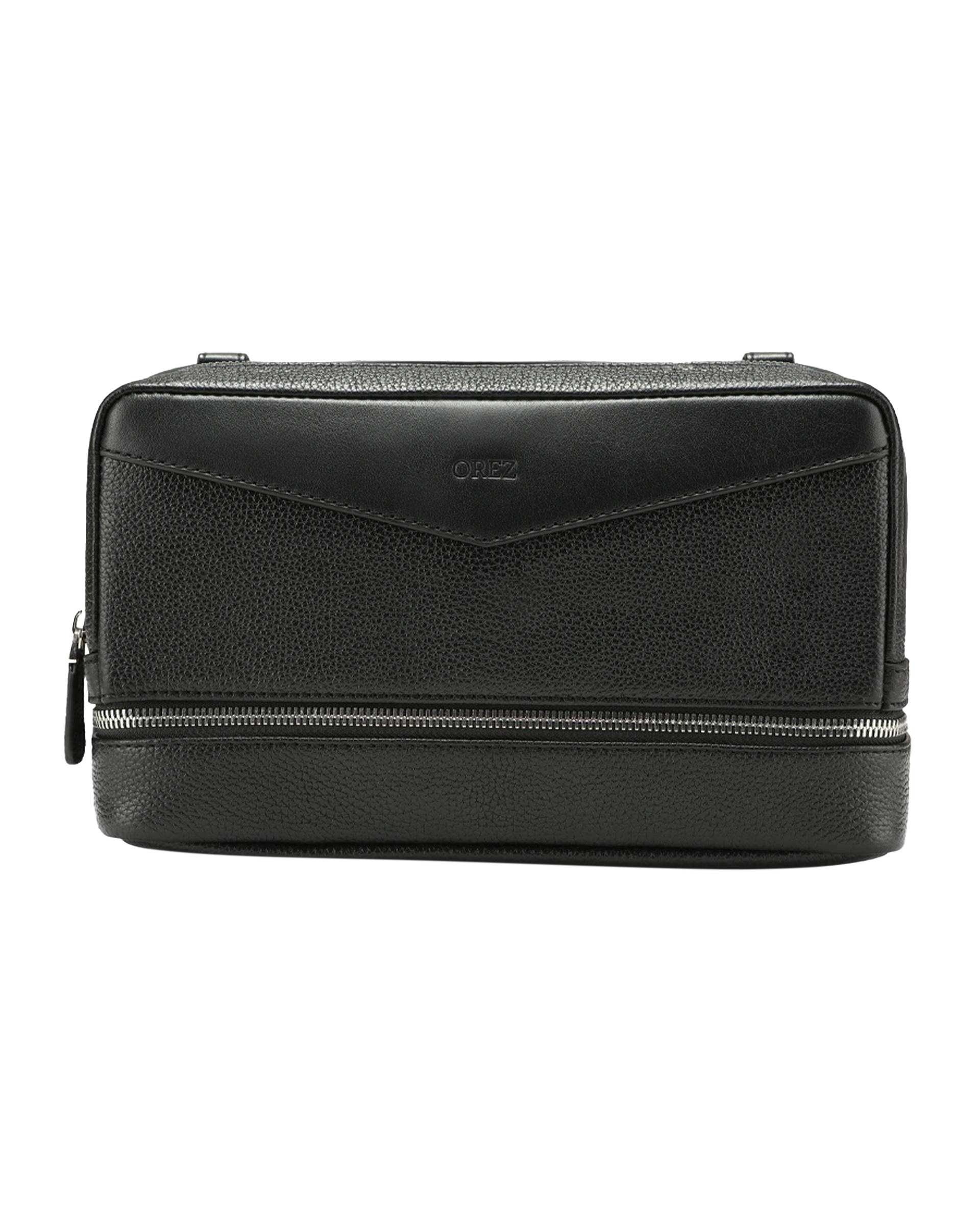 کیف کمری چرم طبیعی مردانه فلوتر ناپا میلینگ مشکی اورز Orez مدل LENNOXکد COM102