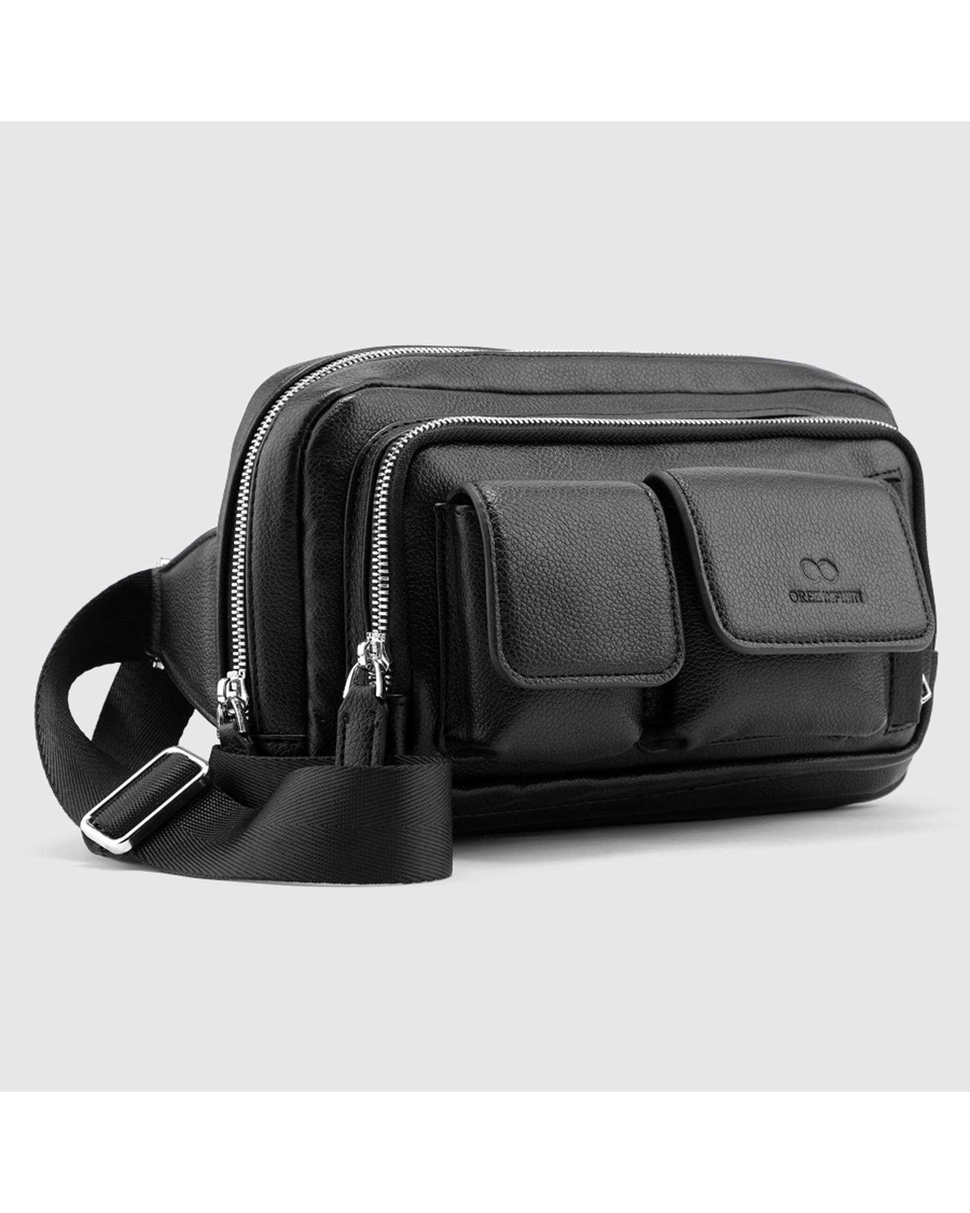 کیف کمری چرم طبیعی مردانه فلوتر ناپا میلینگ مشکی اورز Orez مدل LUCKYکد UBB103