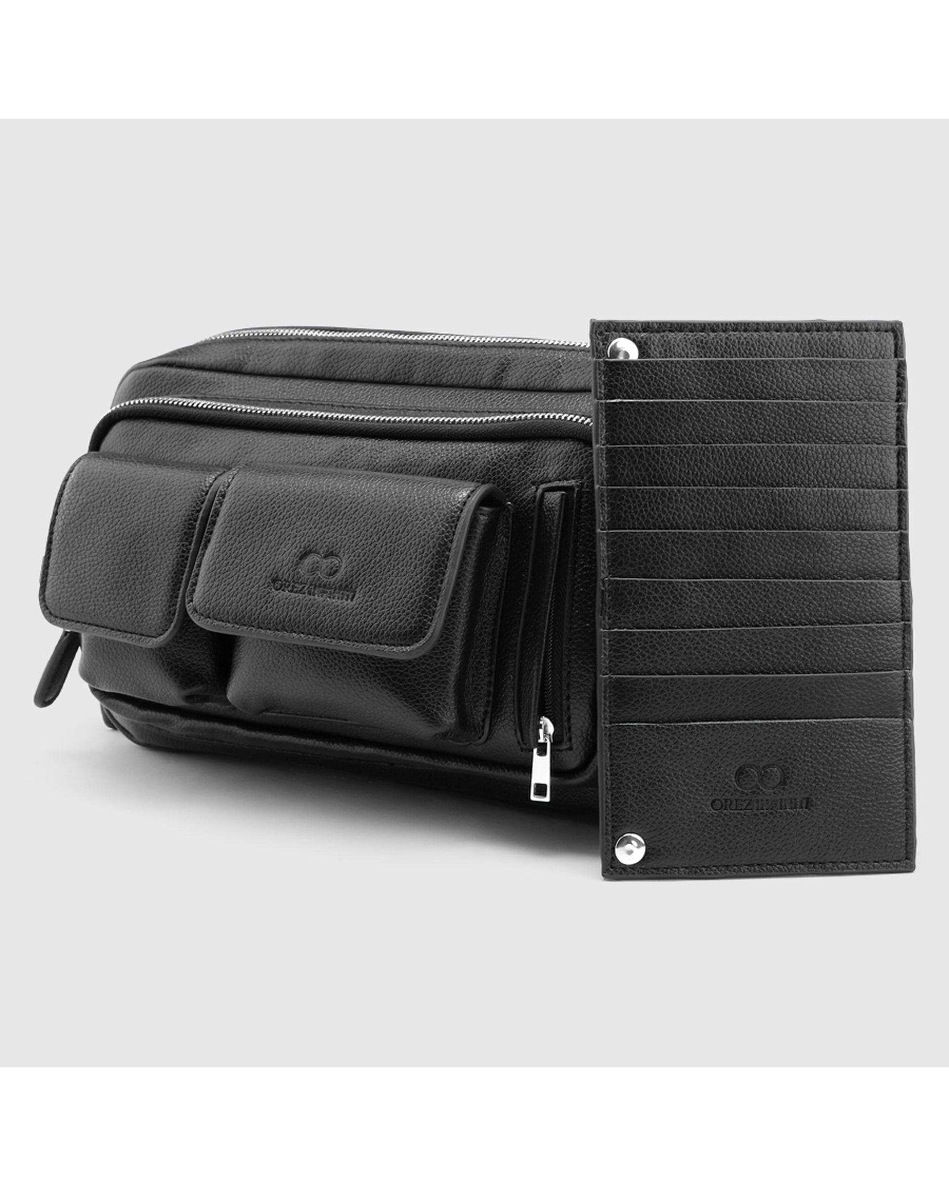 کیف کمری چرم طبیعی مردانه فلوتر ناپا میلینگ مشکی اورز Orez مدل LUCKYکد UBB103