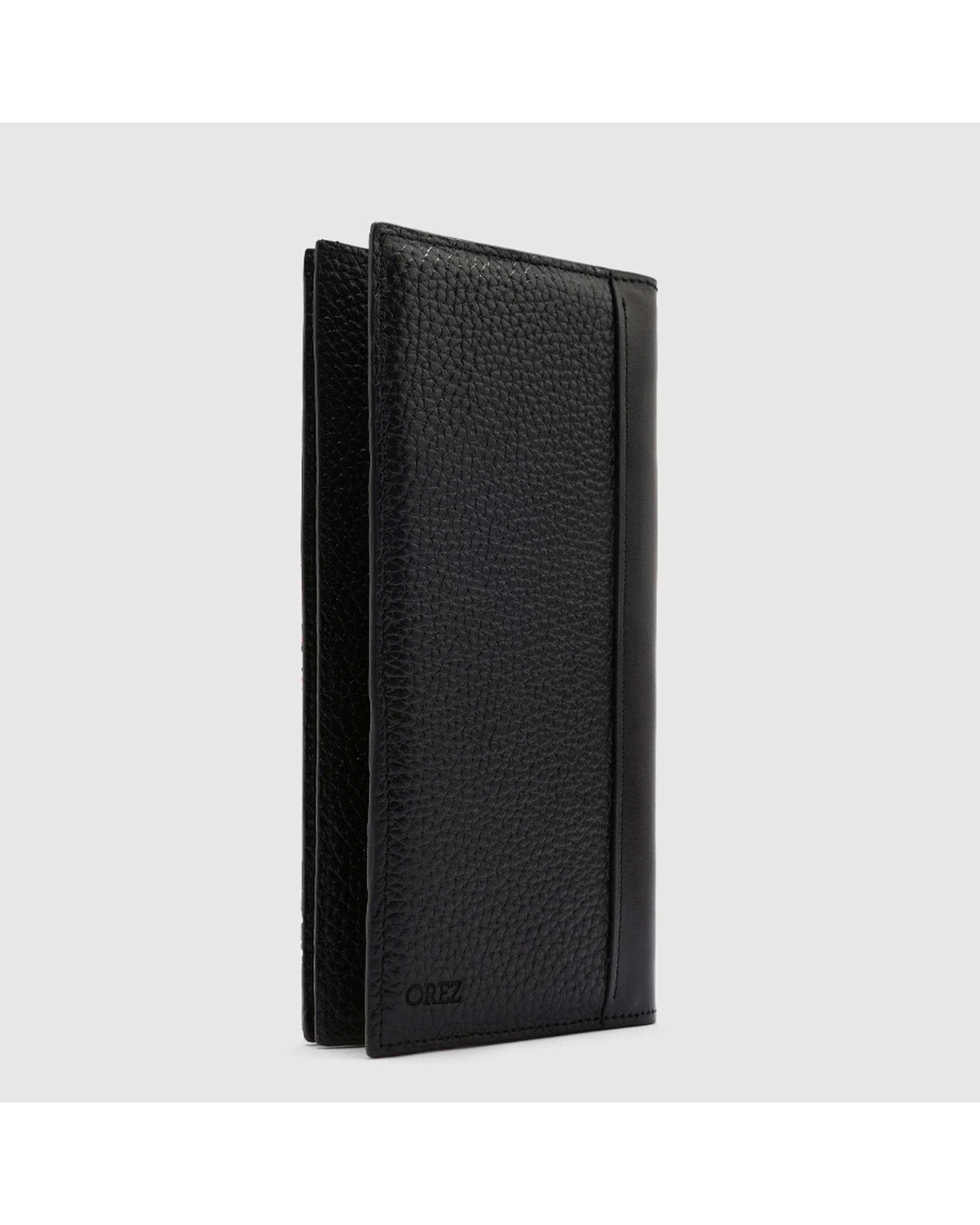 کیف پول چرم طبیعی مردانه فلوتر ناپا میلینگ مشکی اورز Orez مدل OKLAHOMAکد WAB112