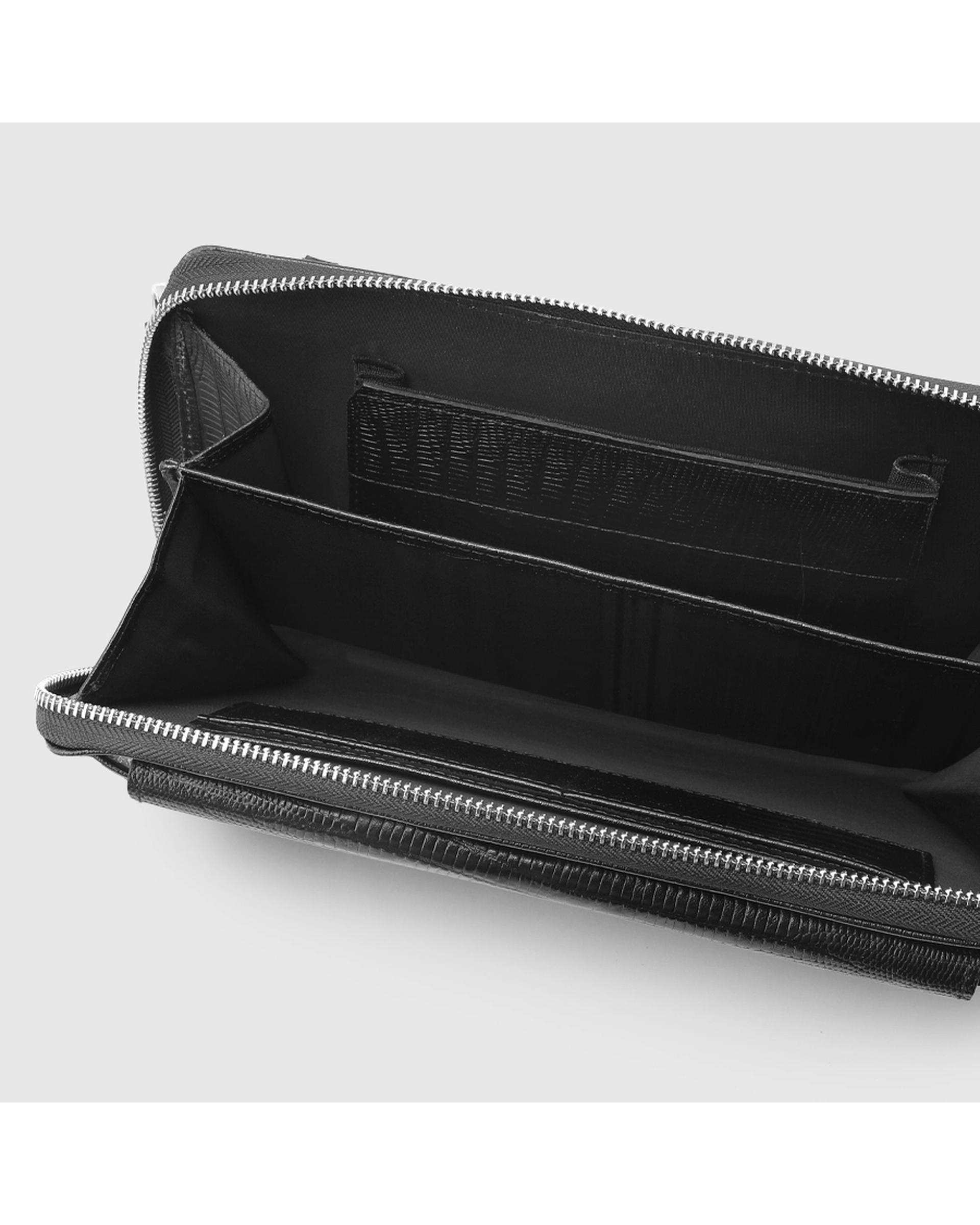 کیف دستی چرم طبیعی مردانه لیزارد مشکی اورز Orez مدل DAMIANکد BDH112