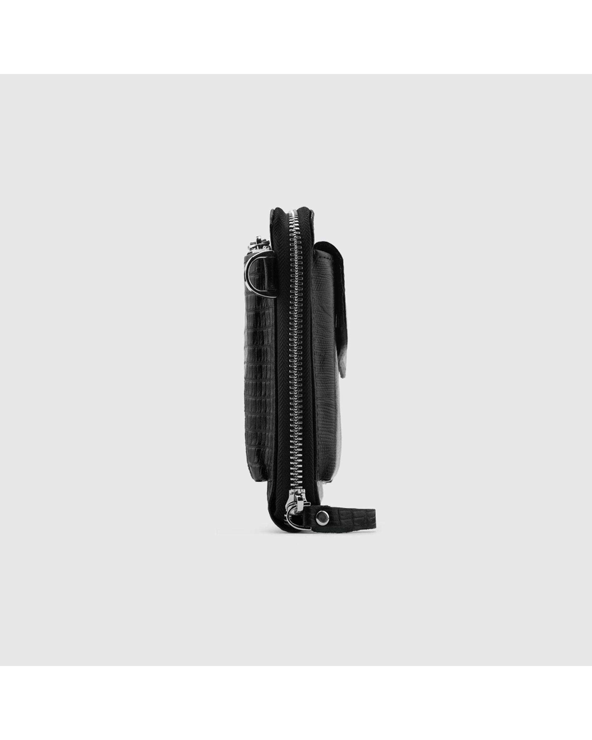 کیف دستی چرم طبیعی مردانه لیزارد مشکی اورز Orez مدل DAMIANکد BDH112