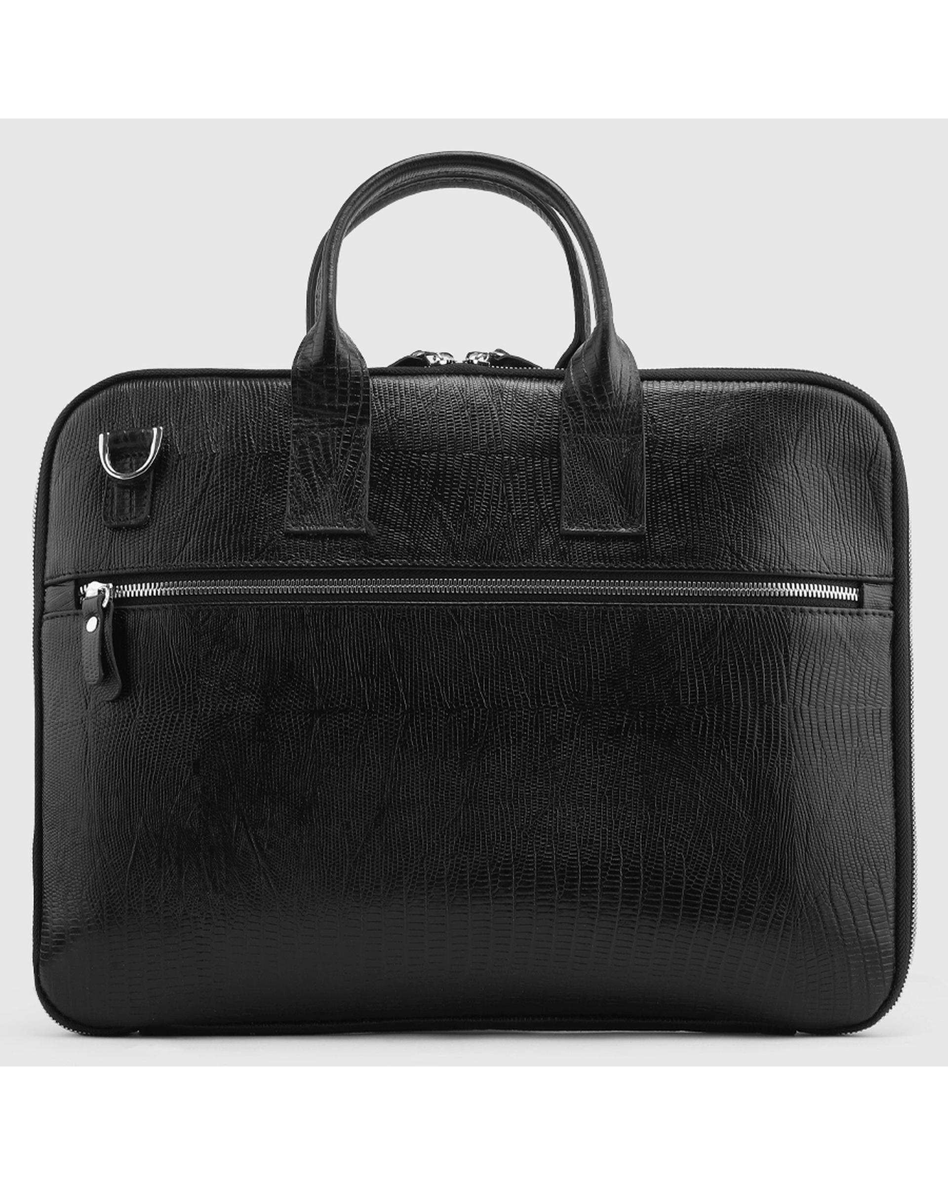 کیف اداری چرم طبیعی مردانه لیزارد مشکی اورز Orez مدل DOMINICکد BUB104