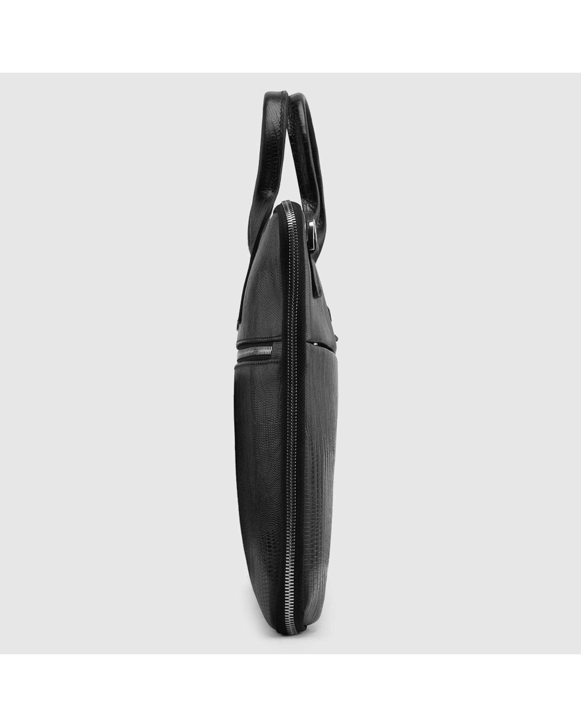 کیف اداری چرم طبیعی مردانه لیزارد مشکی اورز Orez مدل DOMINICکد BUB104