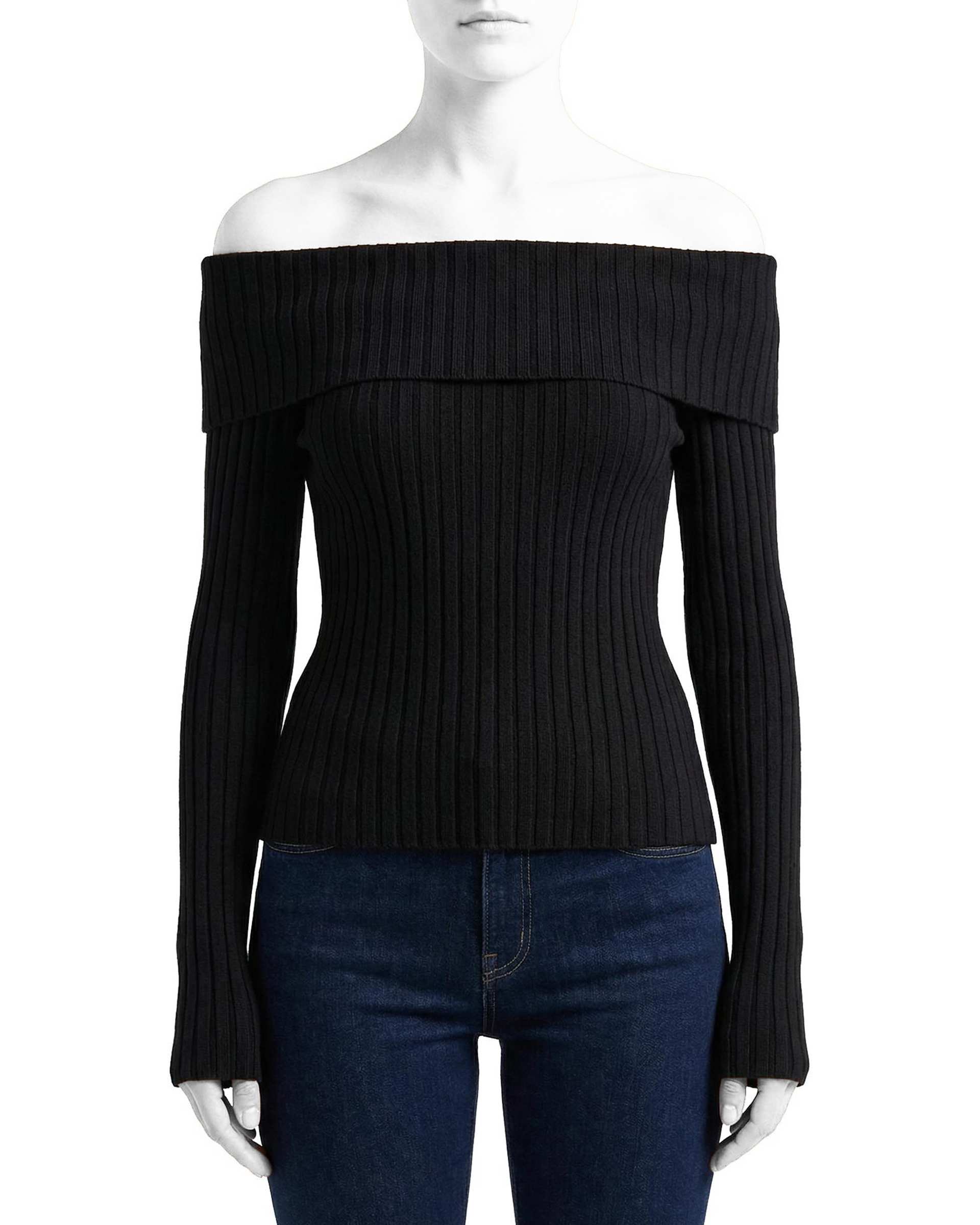 بلوز زنانه اف شولدر مشکی سرژه Serge کد 243127