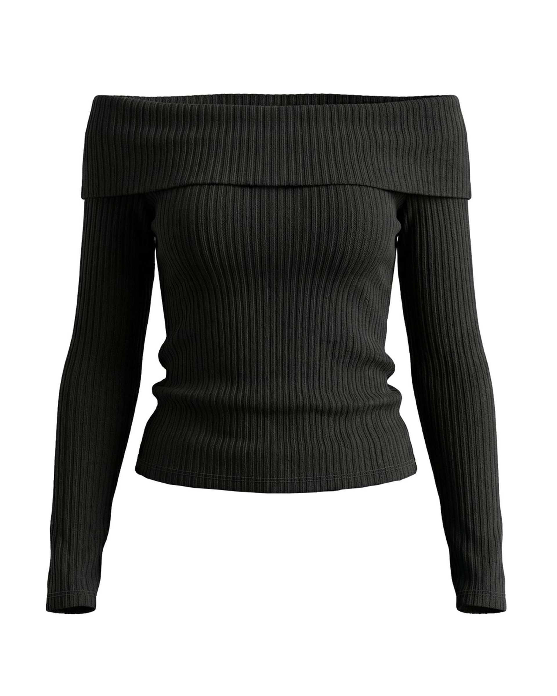 بلوز زنانه اف شولدر مشکی سرژه Serge کد 243127