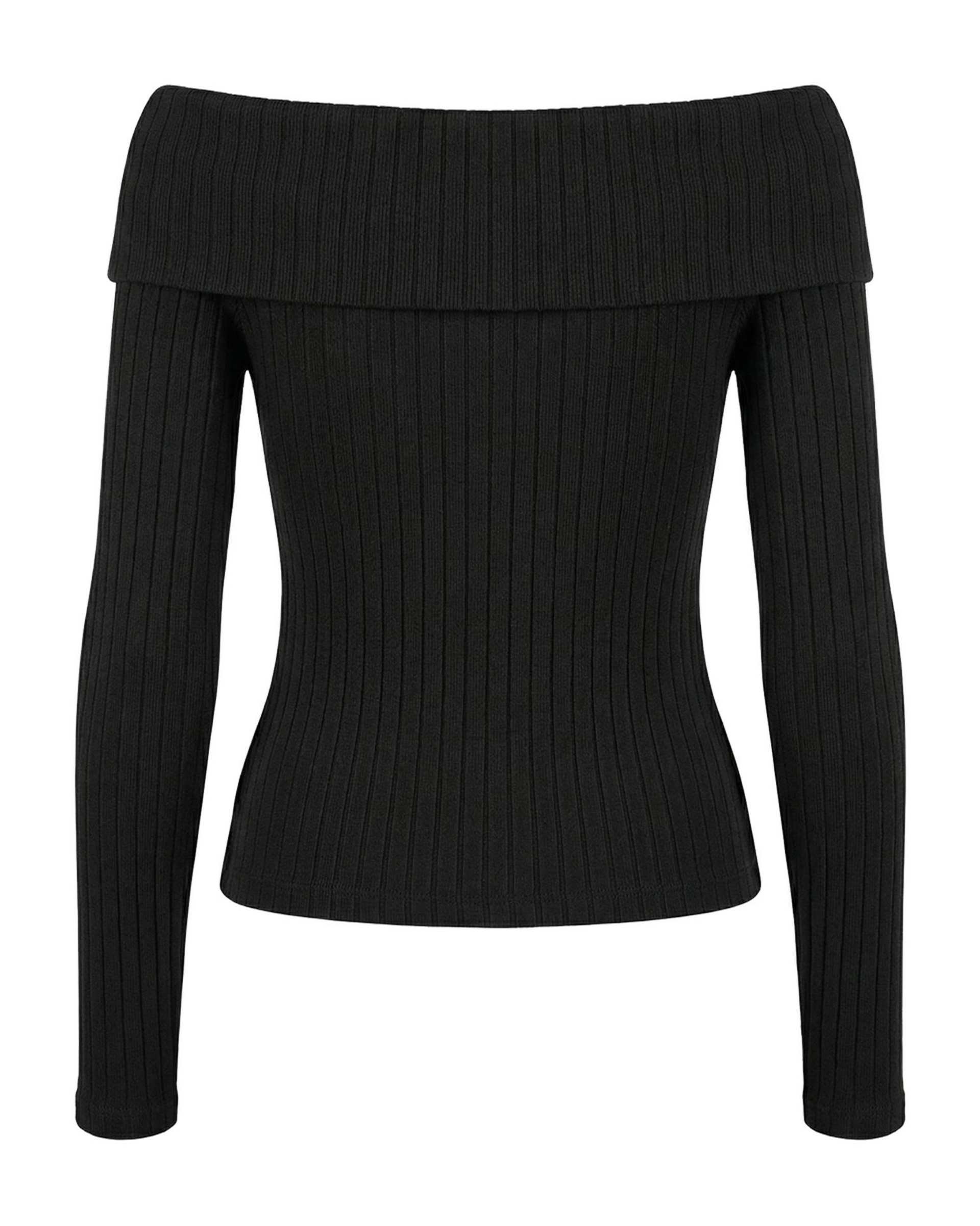 بلوز زنانه اف شولدر مشکی سرژه Serge کد 243127