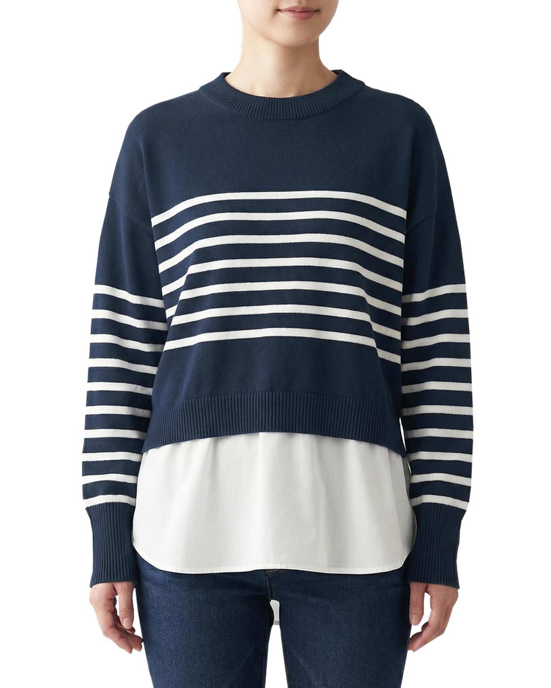 بلوز بافت زنانه سرمه ای سرژه Serge کد 225180