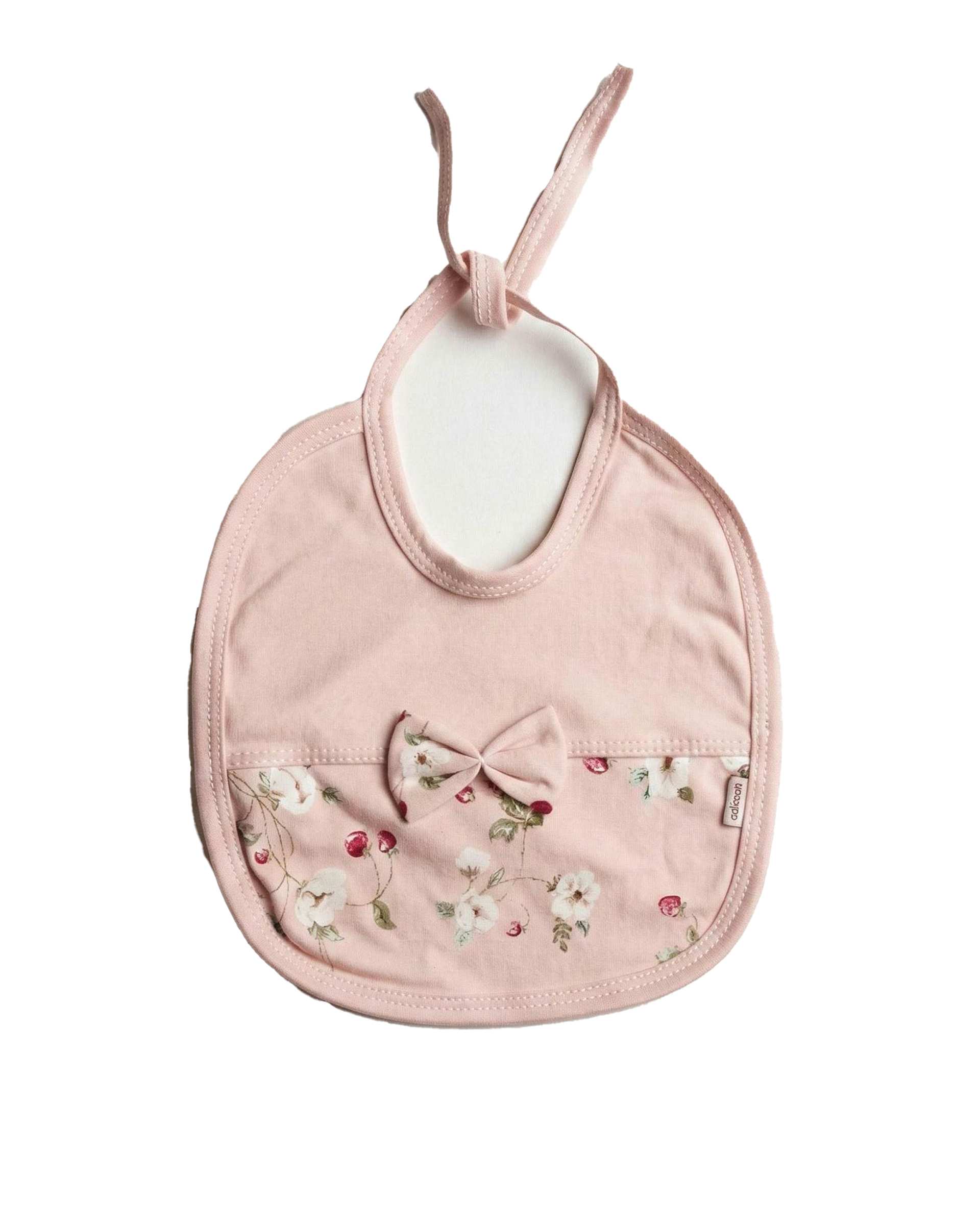 پیشبند نوزادی دخترانه صورتی آدمک Adamak مدل توت فرنگی کد 3911000