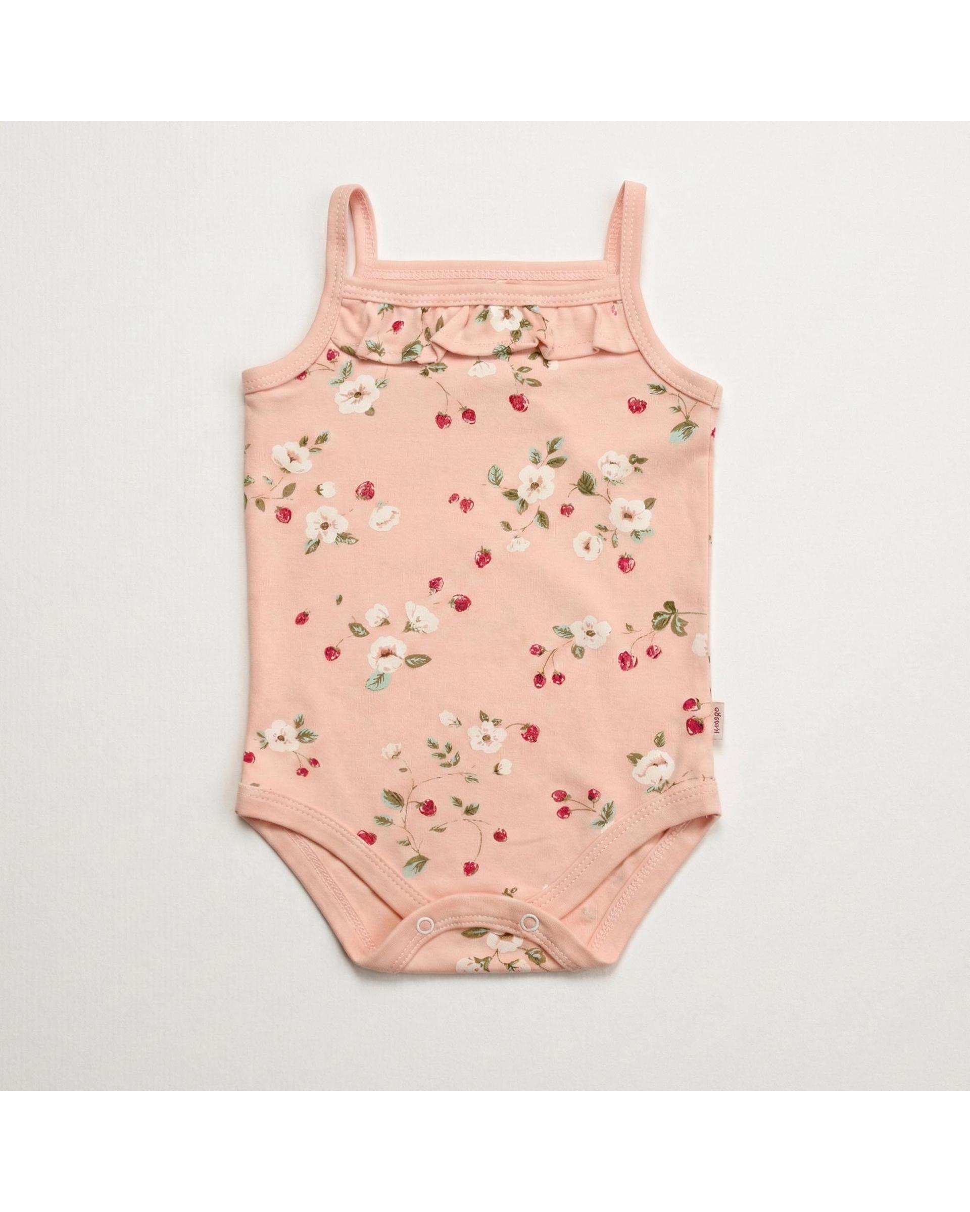 تاپ زیر دکمه دار نوزادی دخترانه صورتی آدمک Adamak مدل توت فرنگی کد 3914001