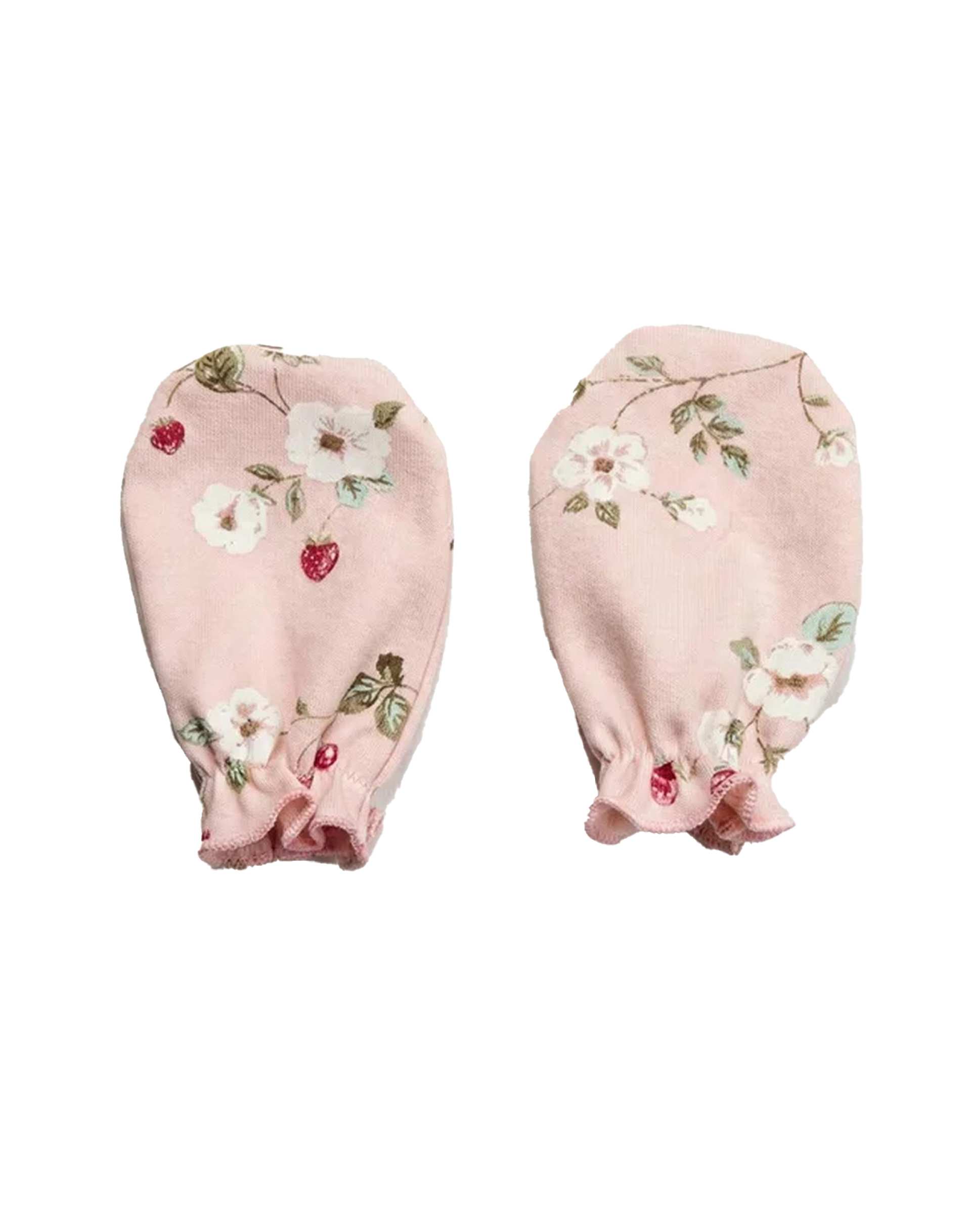 دستکش نوزادی دخترانه صورتی آدمک Adamak مدل توت فرنگی کد 3915000