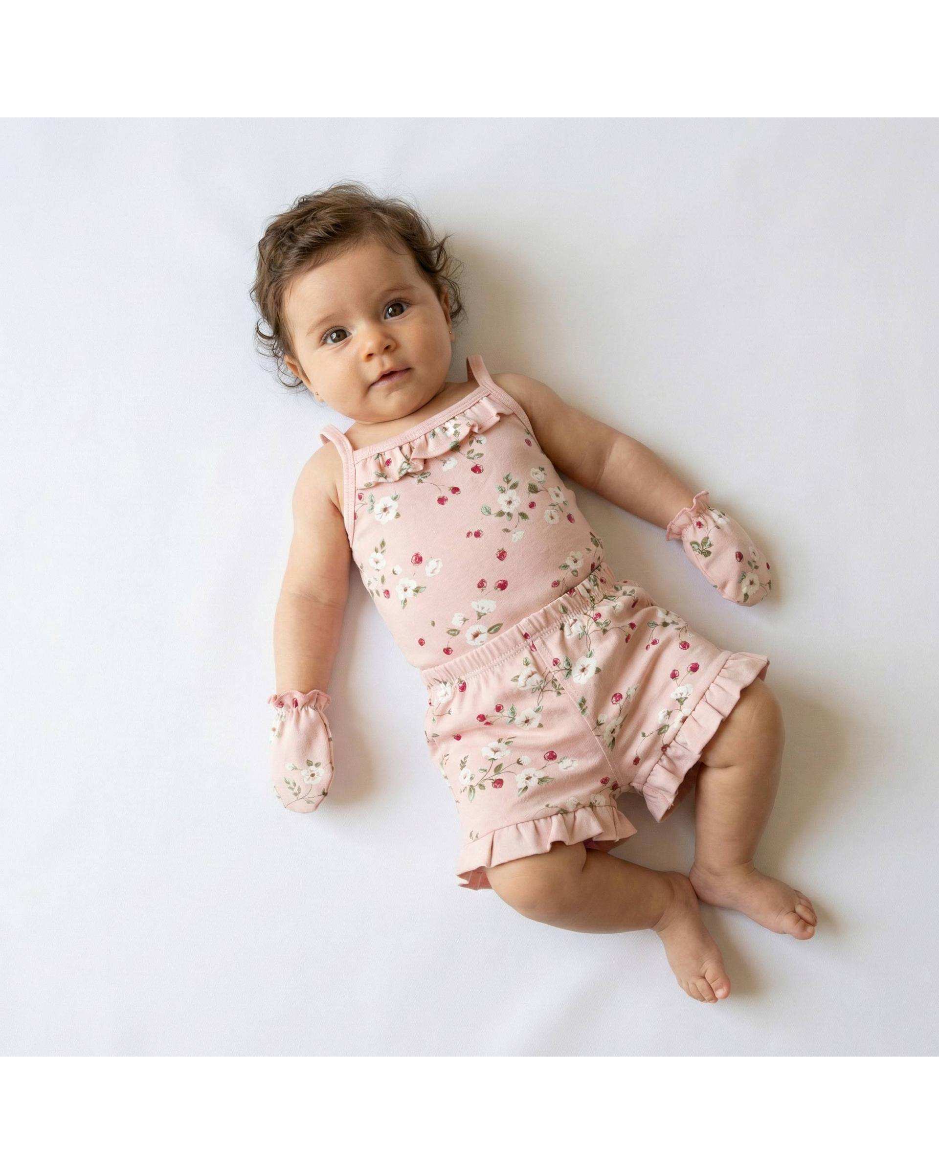 دستکش نوزادی دخترانه صورتی آدمک Adamak مدل توت فرنگی کد 3915000