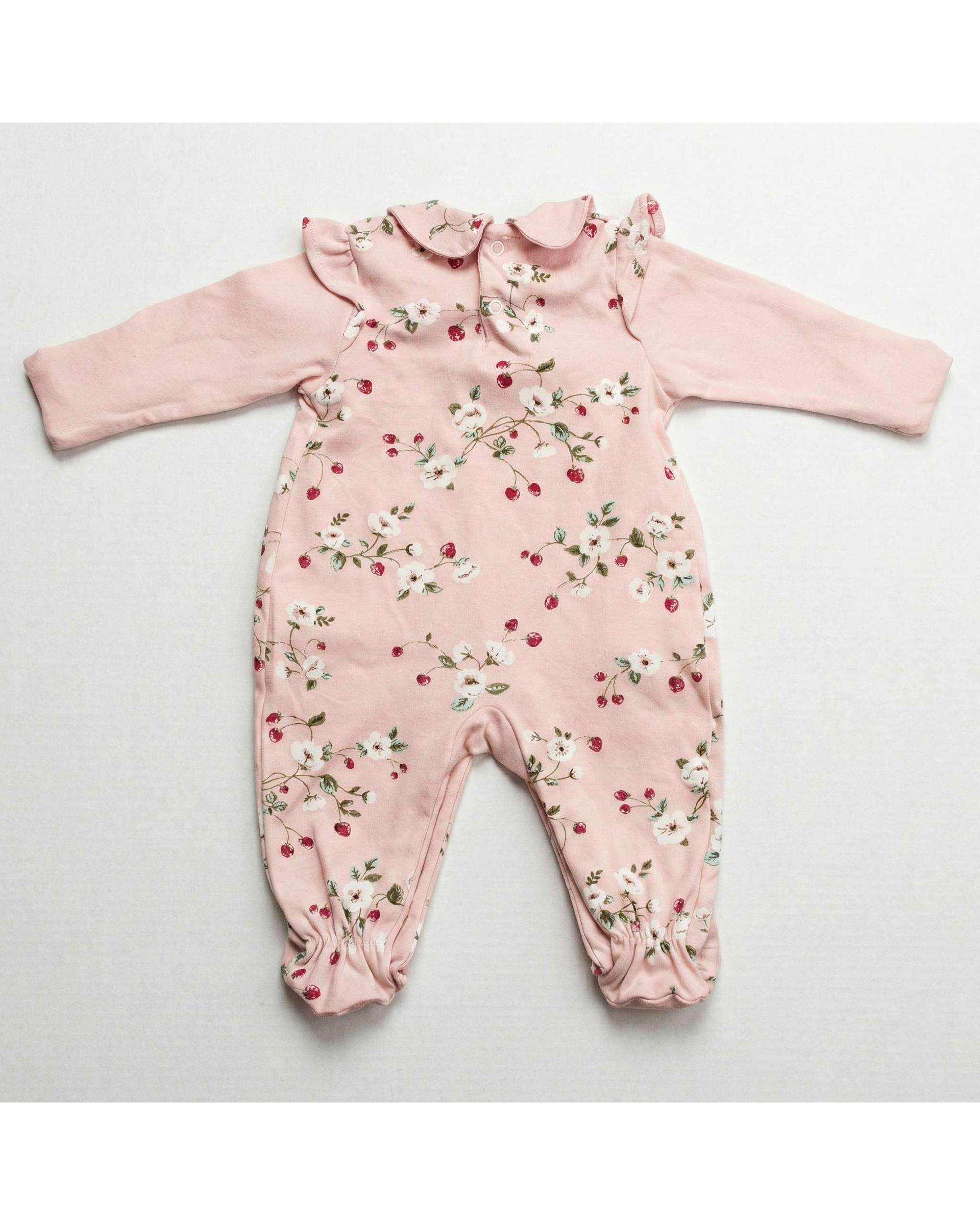 سرهمی نوزادی جورابدار دخترانه صورتی آدمک Adamak مدل توت فرنگی کد 3924001