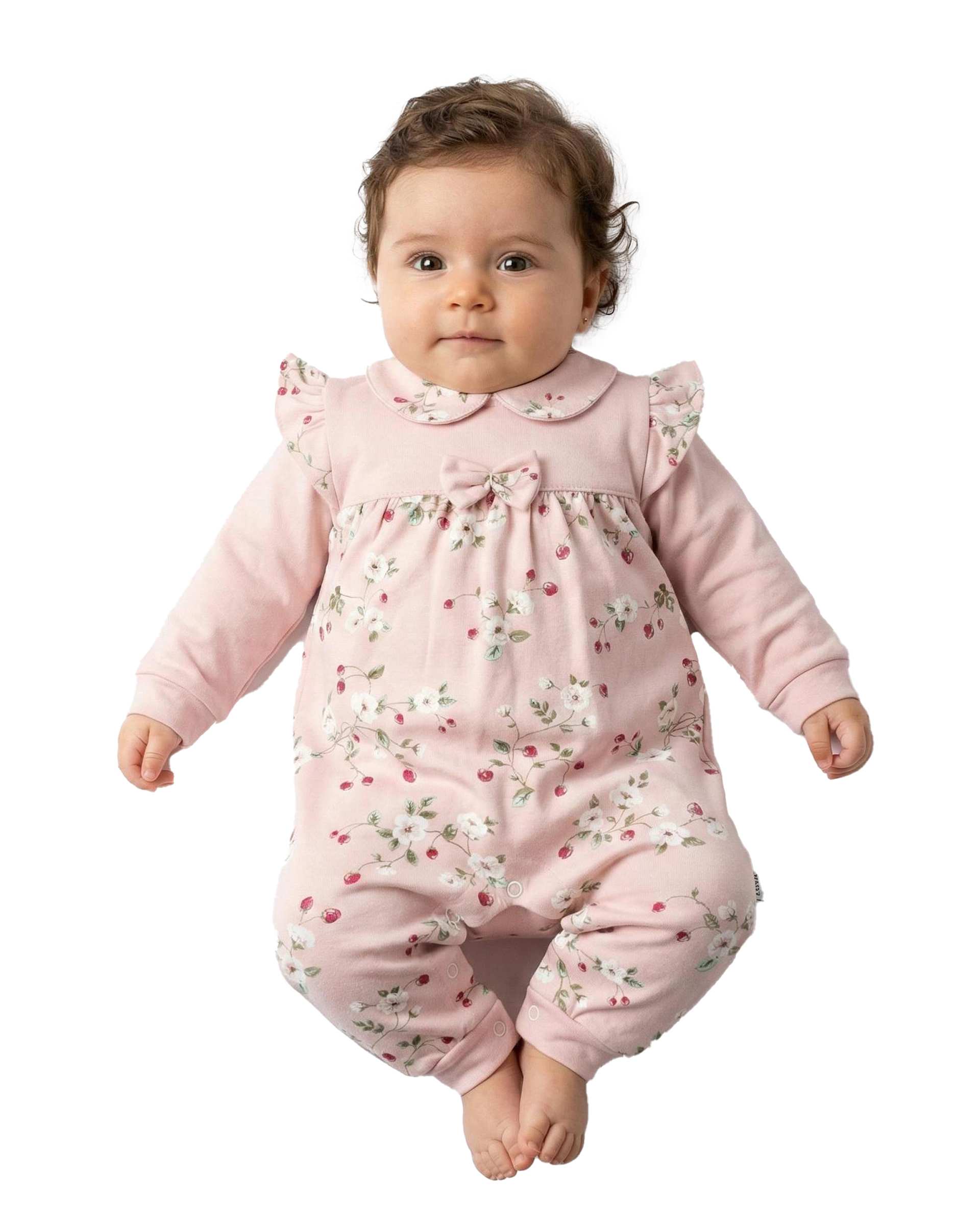 سرهمی نوزادی مچدار دخترانه صورتی آدمک Adamak مدل توت فرنگی کد 3925001