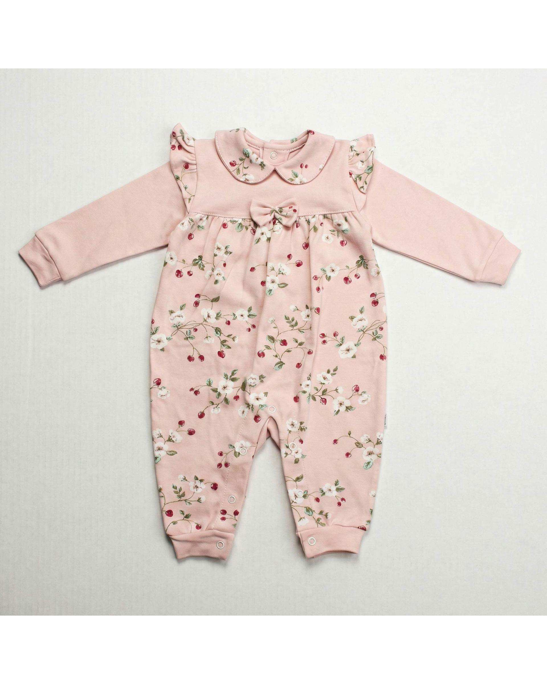 سرهمی نوزادی مچدار دخترانه صورتی آدمک Adamak مدل توت فرنگی کد 3925001