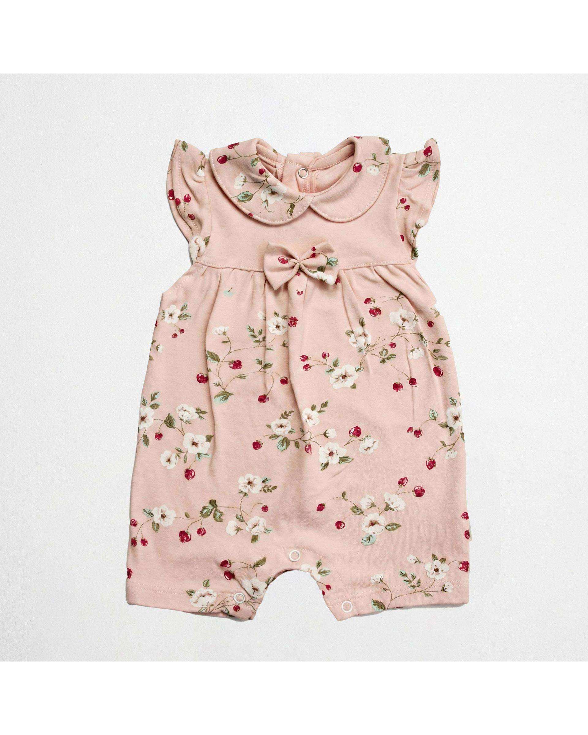 سرهمی نوزادی شورتی دخترانه صورتی آدمک Adamak مدل توت فرنگی کد 3925301