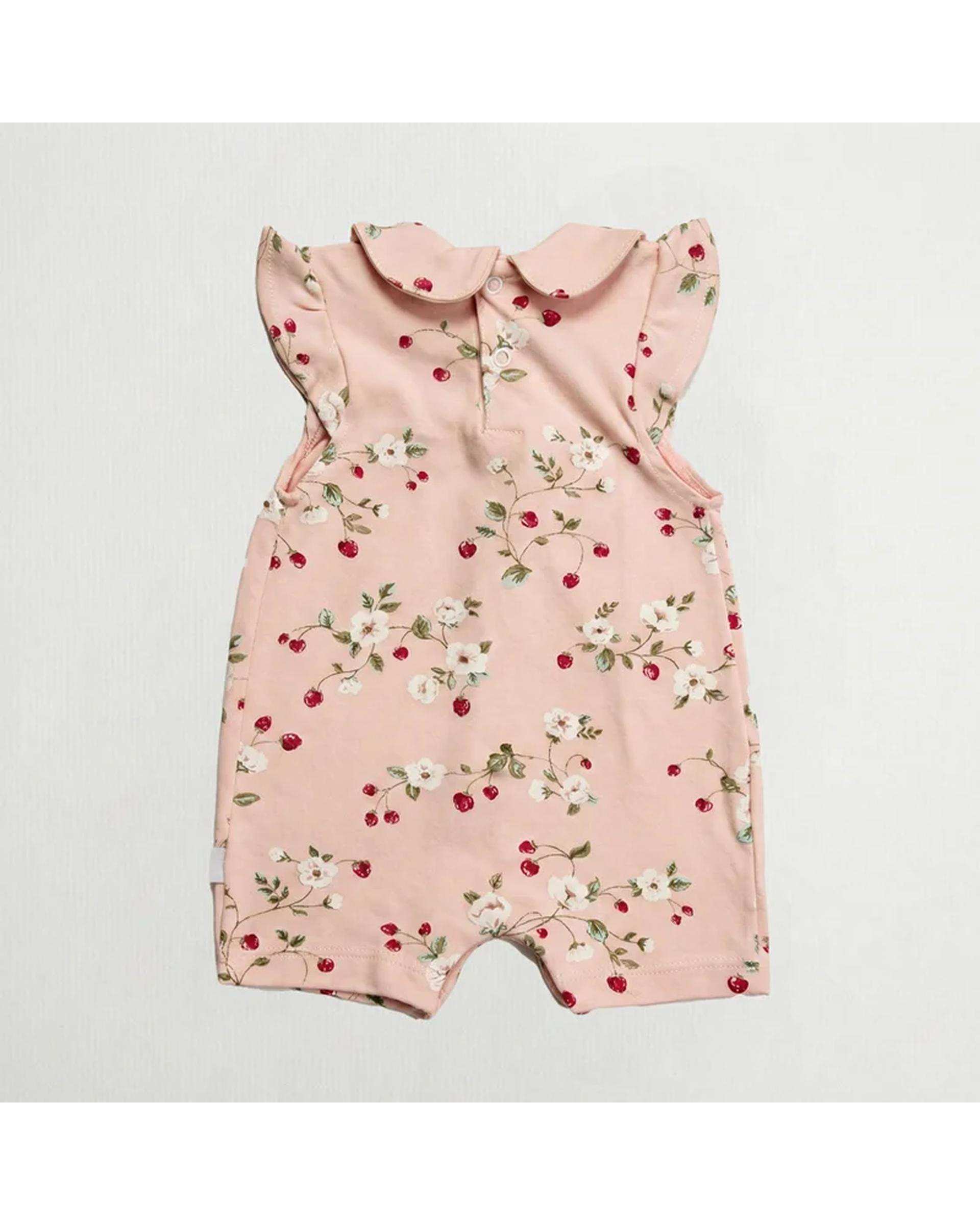 سرهمی نوزادی شورتی دخترانه صورتی آدمک Adamak مدل توت فرنگی کد 3925301