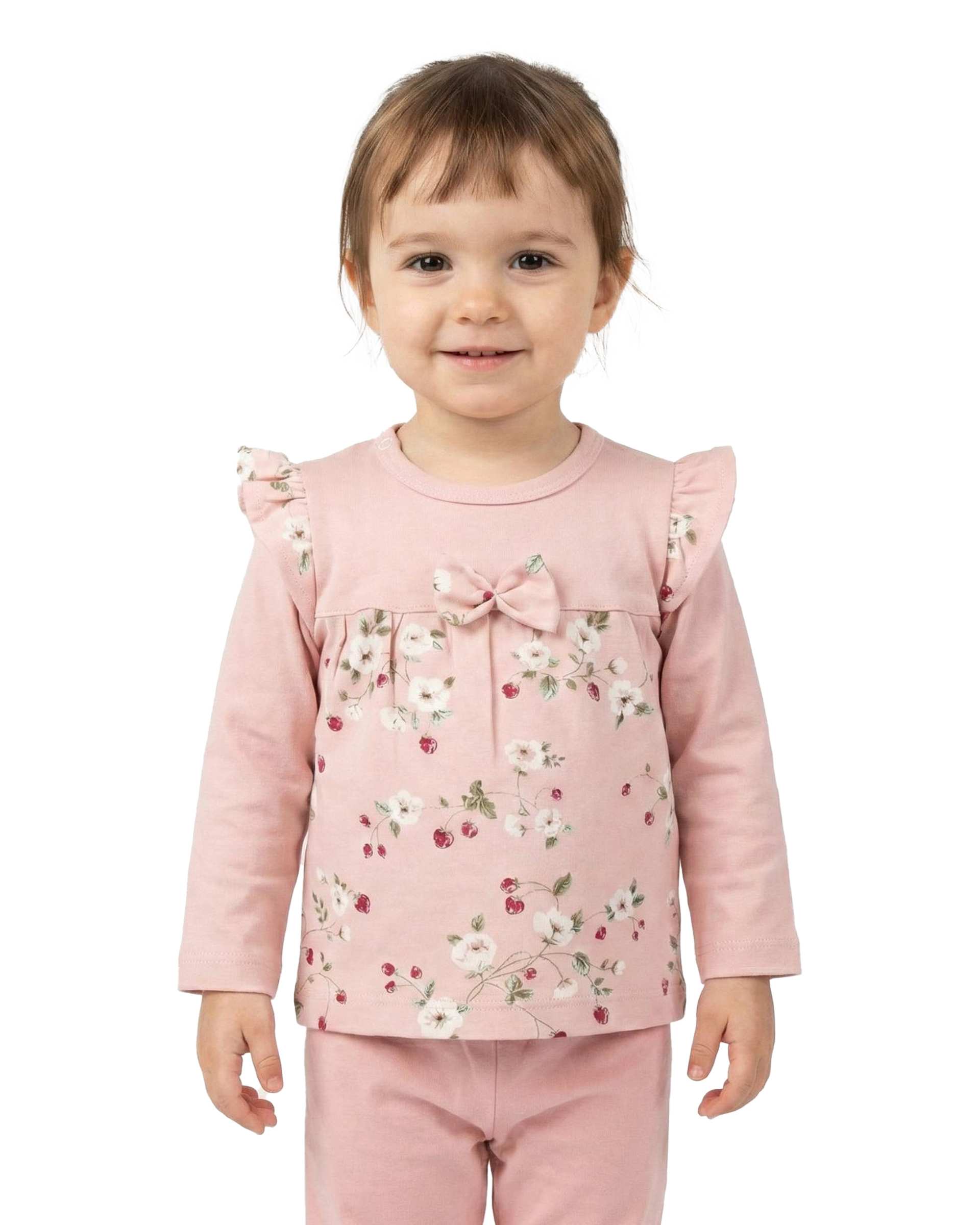 بلوز نوزادی دخترانه صورتی آدمک Adamak مدل توت فرنگی کد 3939001